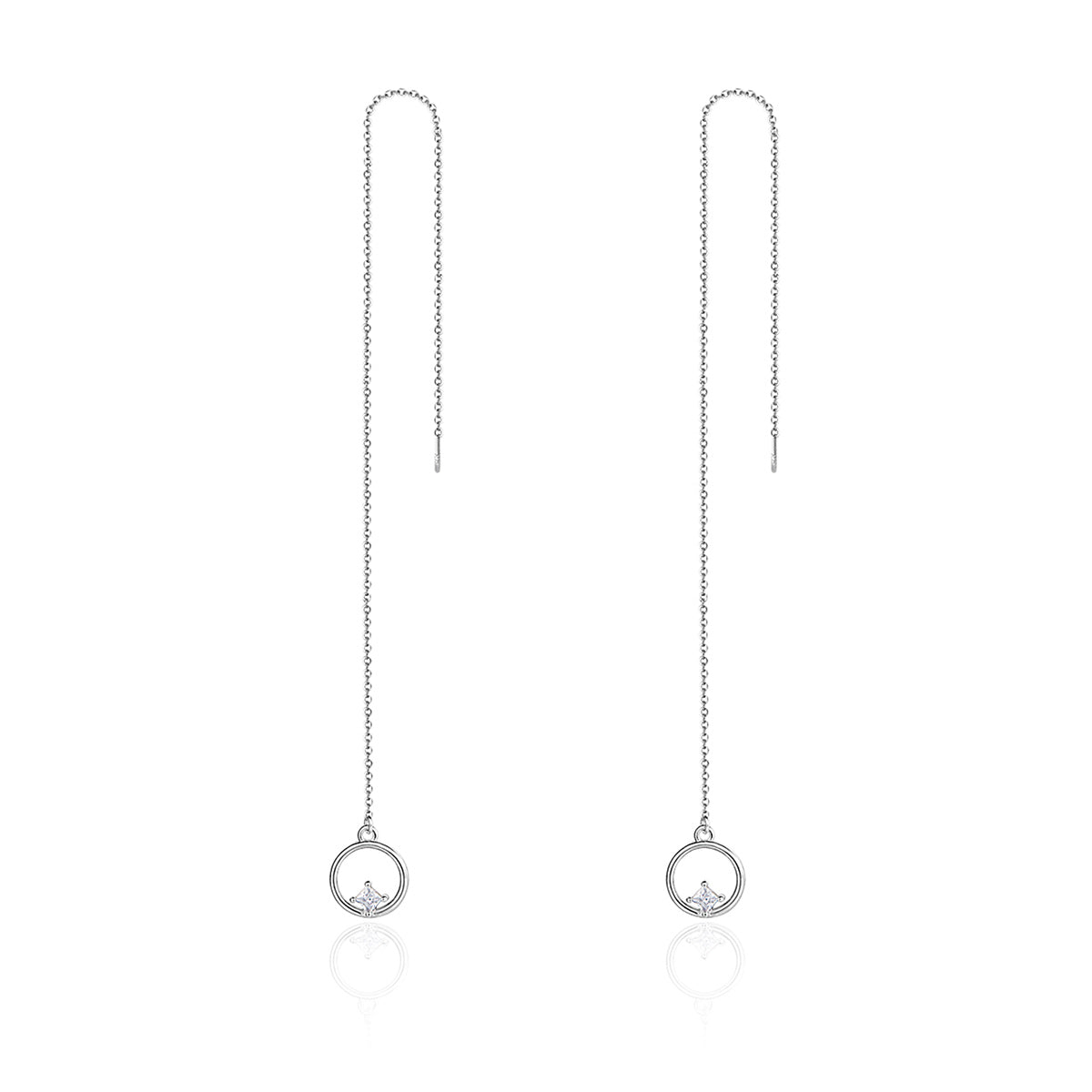 925 Sterling Silver Plated Platinum Pavé Setting CZ Earrings for Women