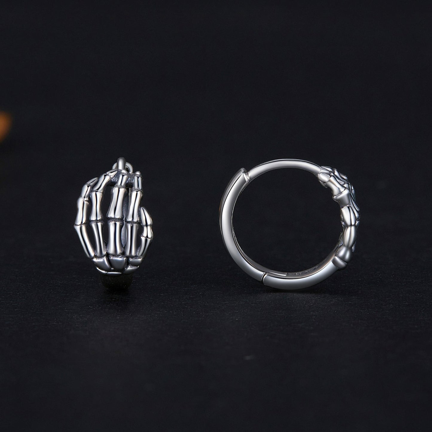 925 Sterling Silver Oxidized Earrings 12x7mm for Women