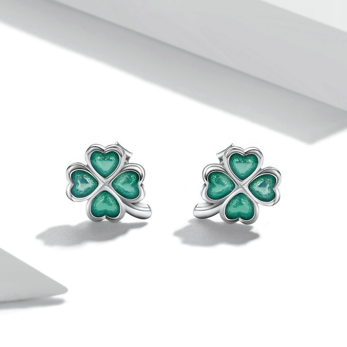 925 Sterling Silver Enamel Plated Platinum Earrings for Women