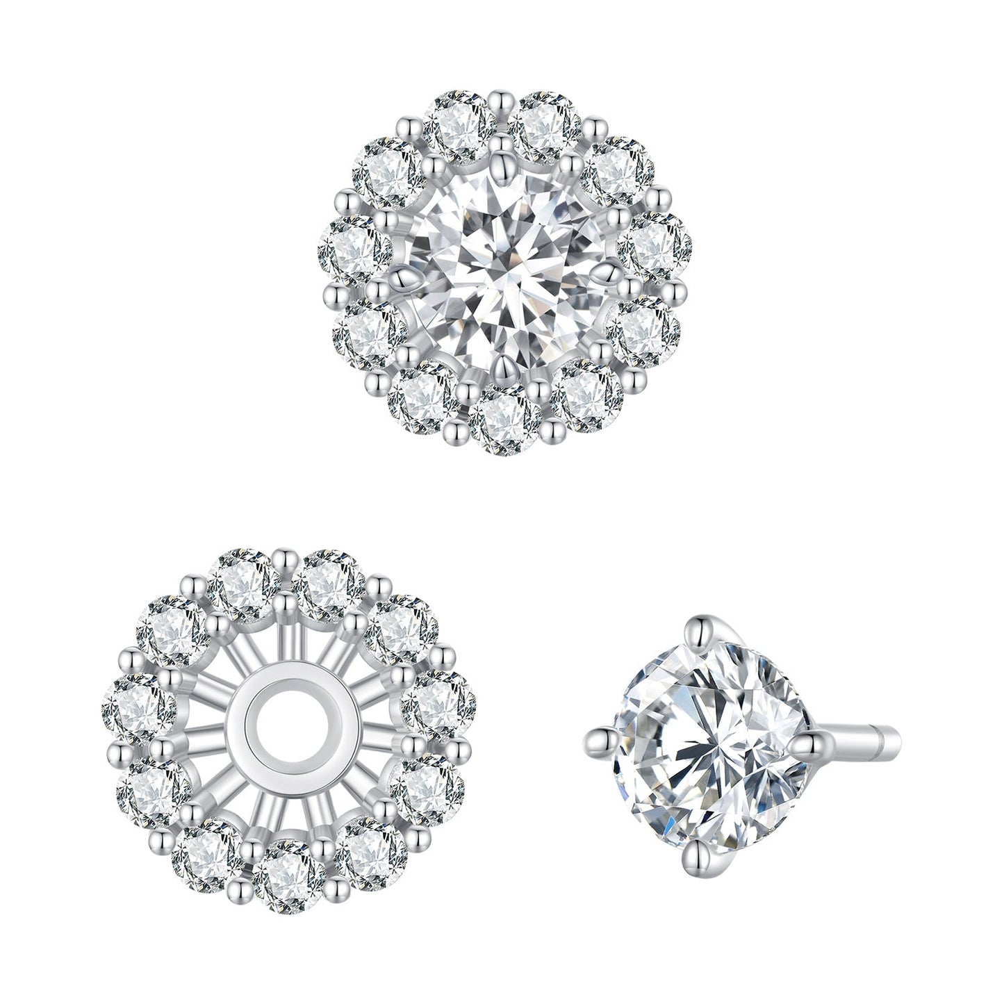 925 Sterling Silver 0.5 Carat Moissanite Earrings for Women