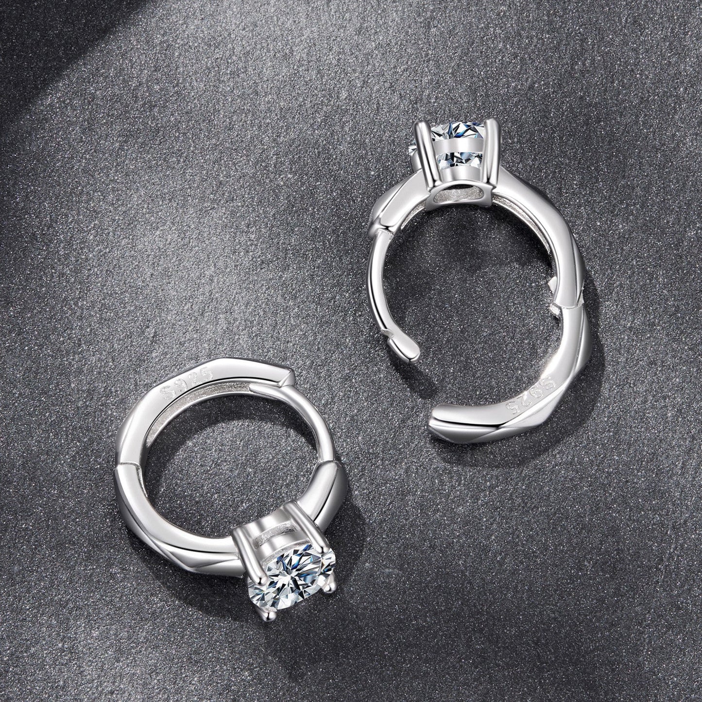 925 Sterling Silver Moissanite 0.50 Carat Earrings for Women