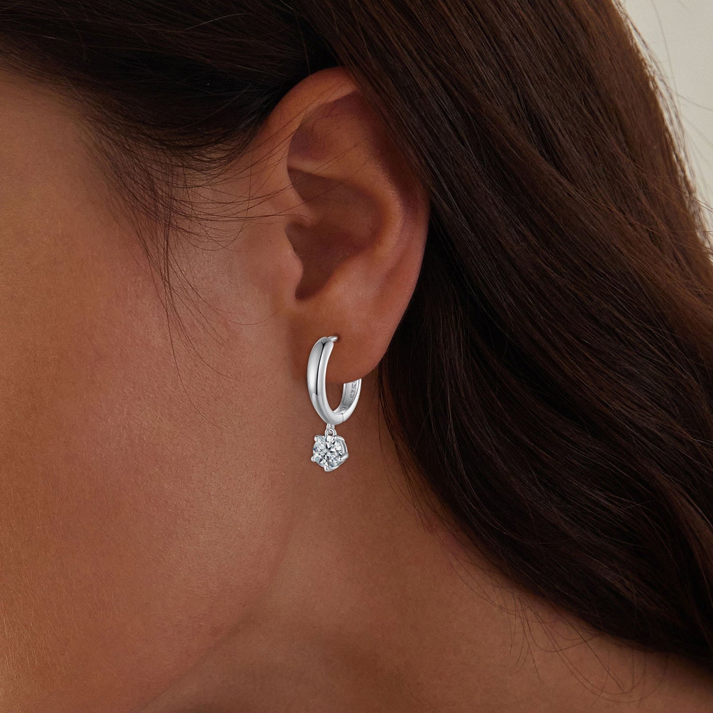 S925 Sterling Silver 0.50 Carat Moissanite Earrings for Women