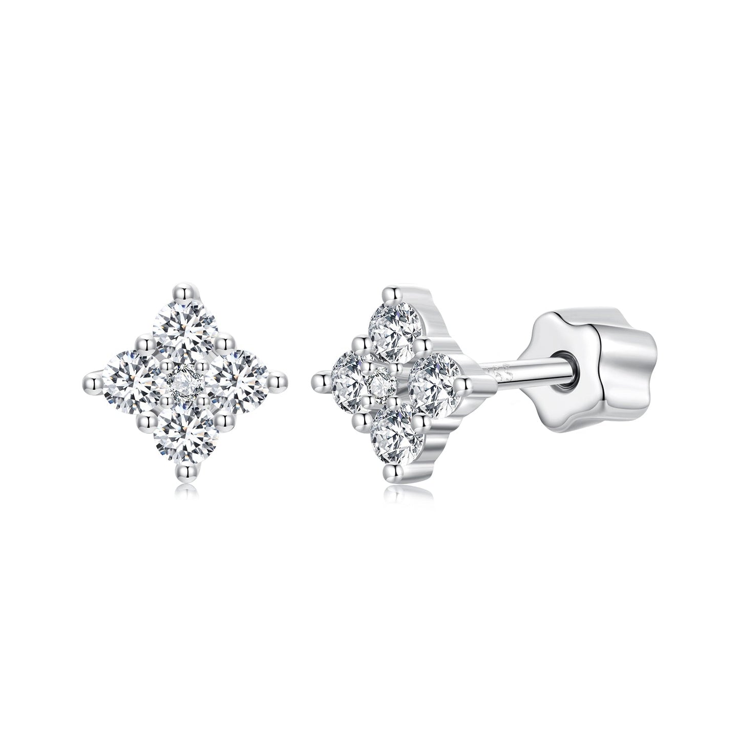 925 Sterling Silver 10mm Moissanite Earrings for Women