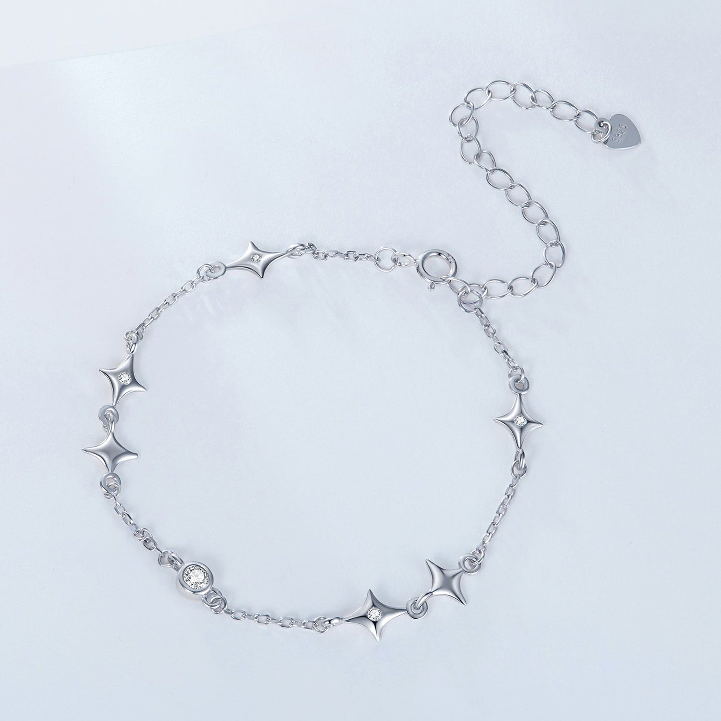 925 Sterling Silver 15+6cm Pavé Setting CZ Bracelet for Women