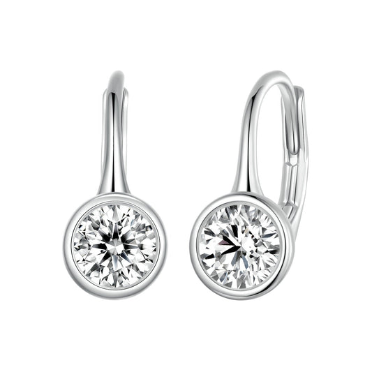 925 Sterling Silver 0.50 Carat Moissanite Earrings for Women
