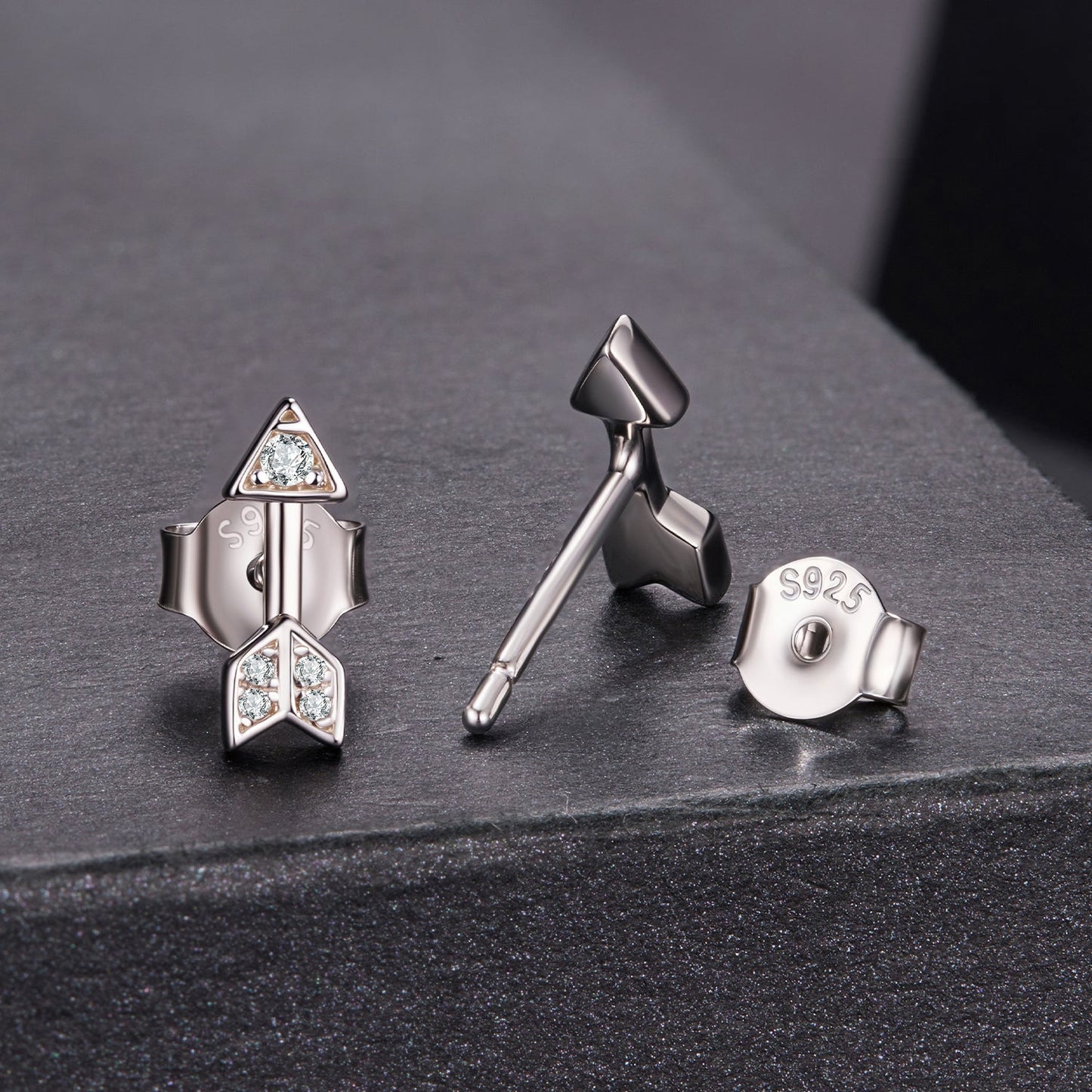 925 Sterling Silver 0.08ct and 0.12ct Moissanite Earrings in White Gold for Women