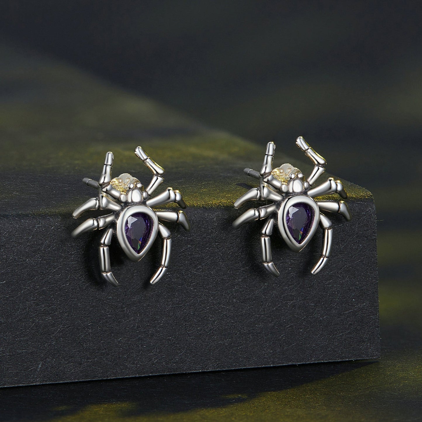 925 Sterling Silver Earrings with Pavé Setting CZ, Size 13*12mm