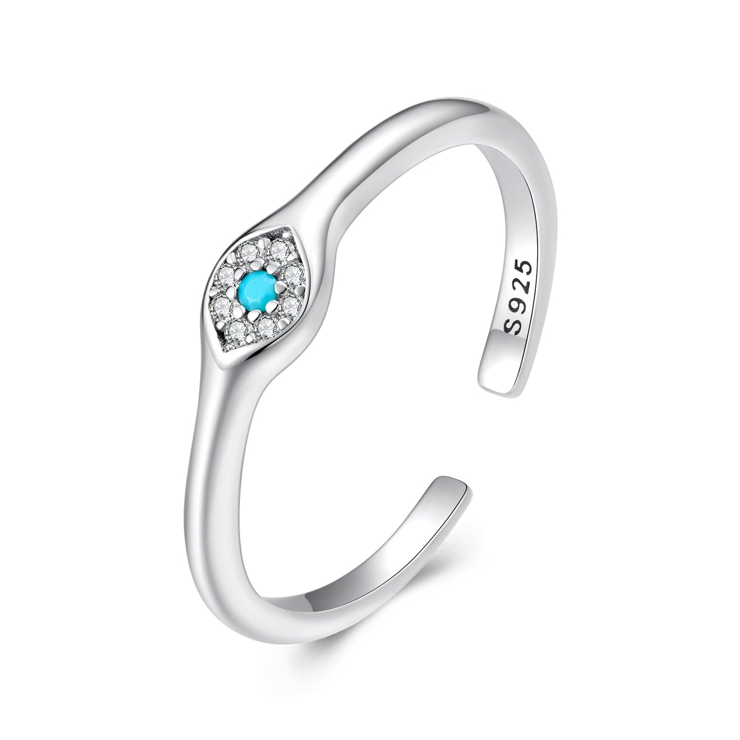 925 Sterling Silver Synthetic Turquoise Pavé CZ White Gold Plated Pendant 0.4x0.5cm for Women