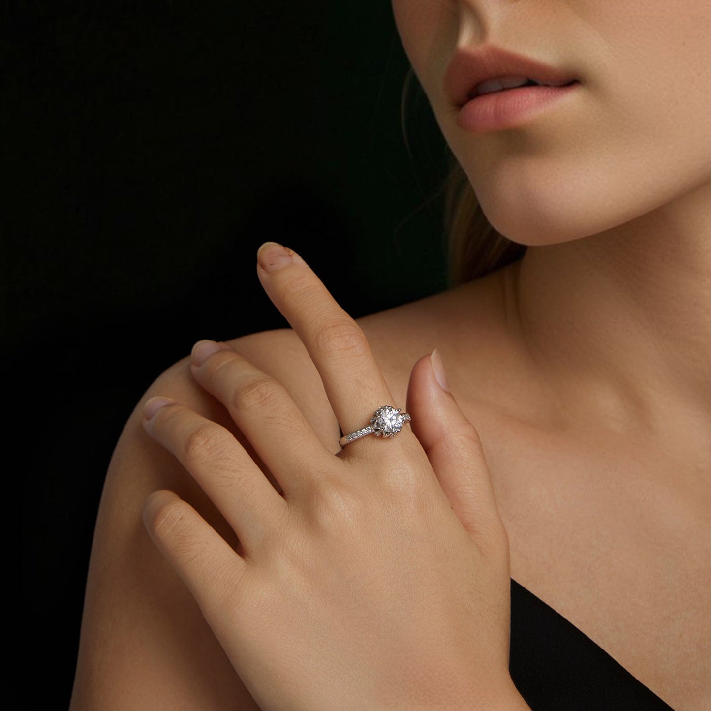 925 Sterling Silver Moissanite Ring 1ct Size 6