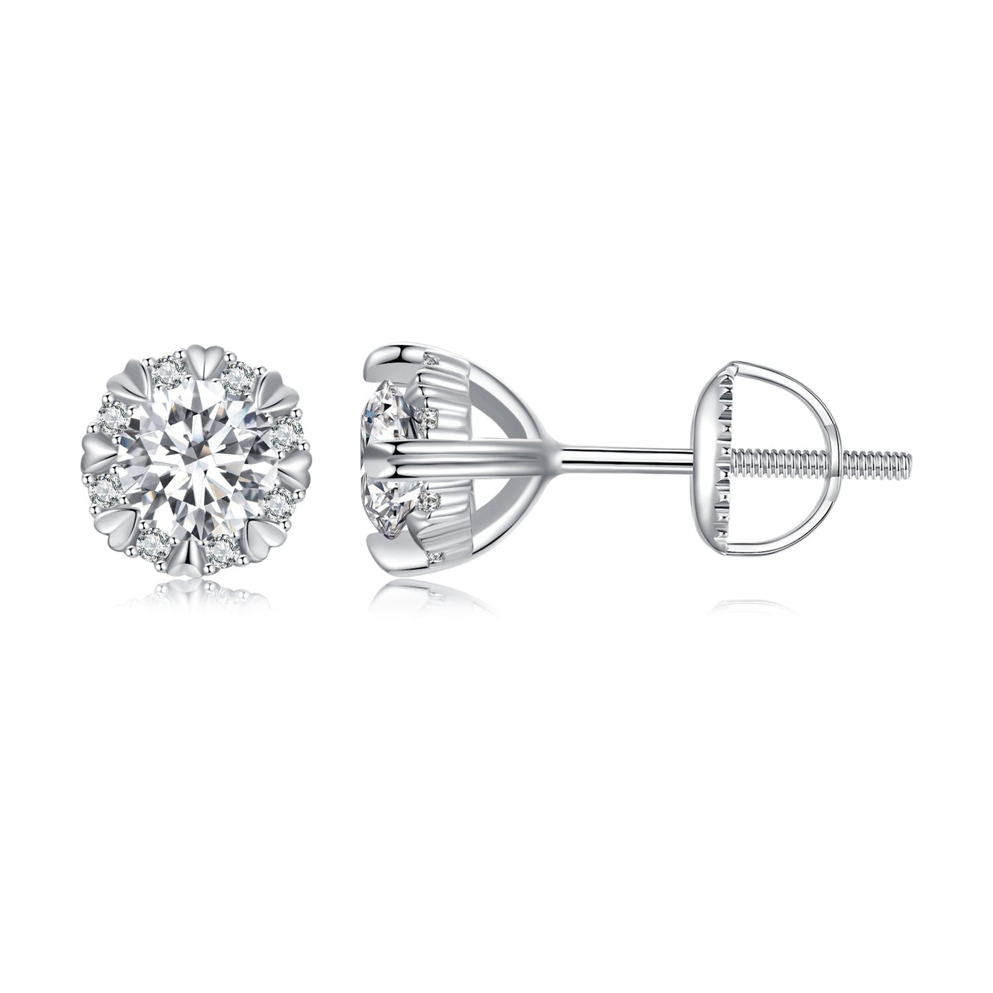 925 Sterling Silver Moissanite 0.50 Carat Earrings for Women