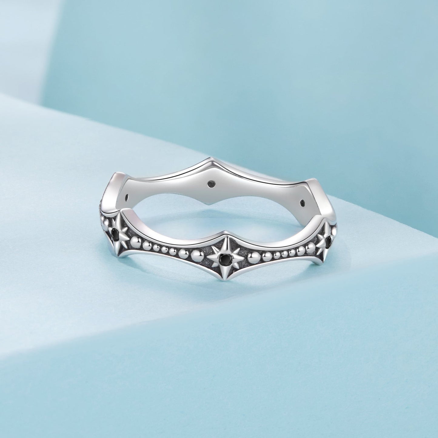 925 Sterling Silver Ring with Pavé Setting CZ, Size 6.0