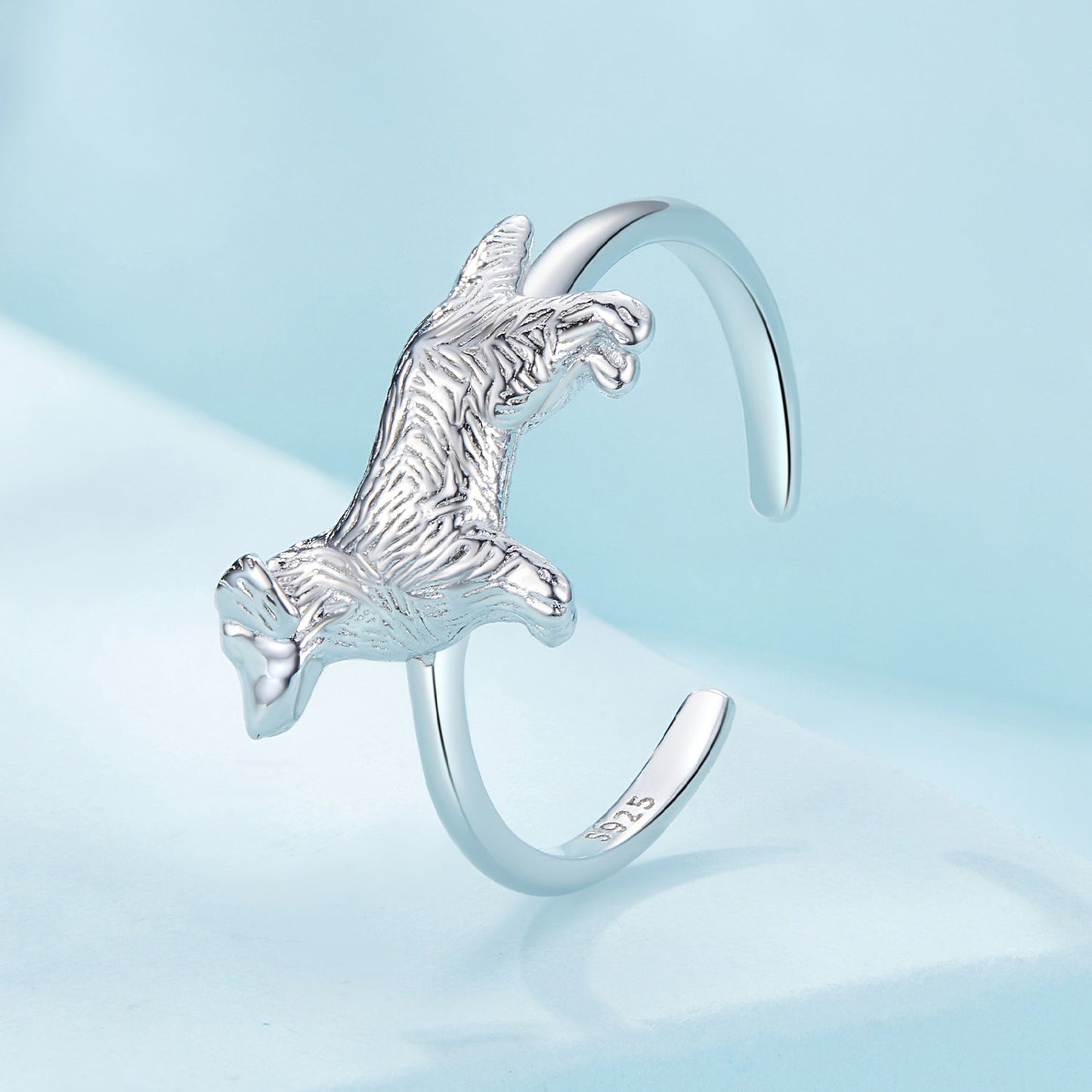 925 Sterling Silver Dog Ring 1.7mm for Women