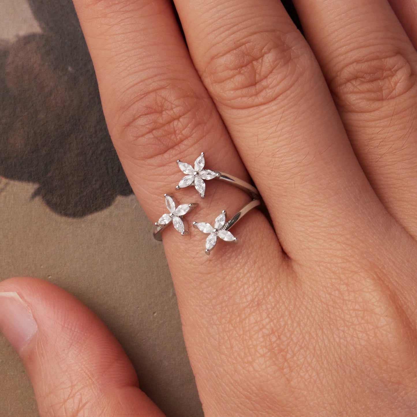 925 Sterling Silver Pavé Setting CZ White Gold Ring for Women