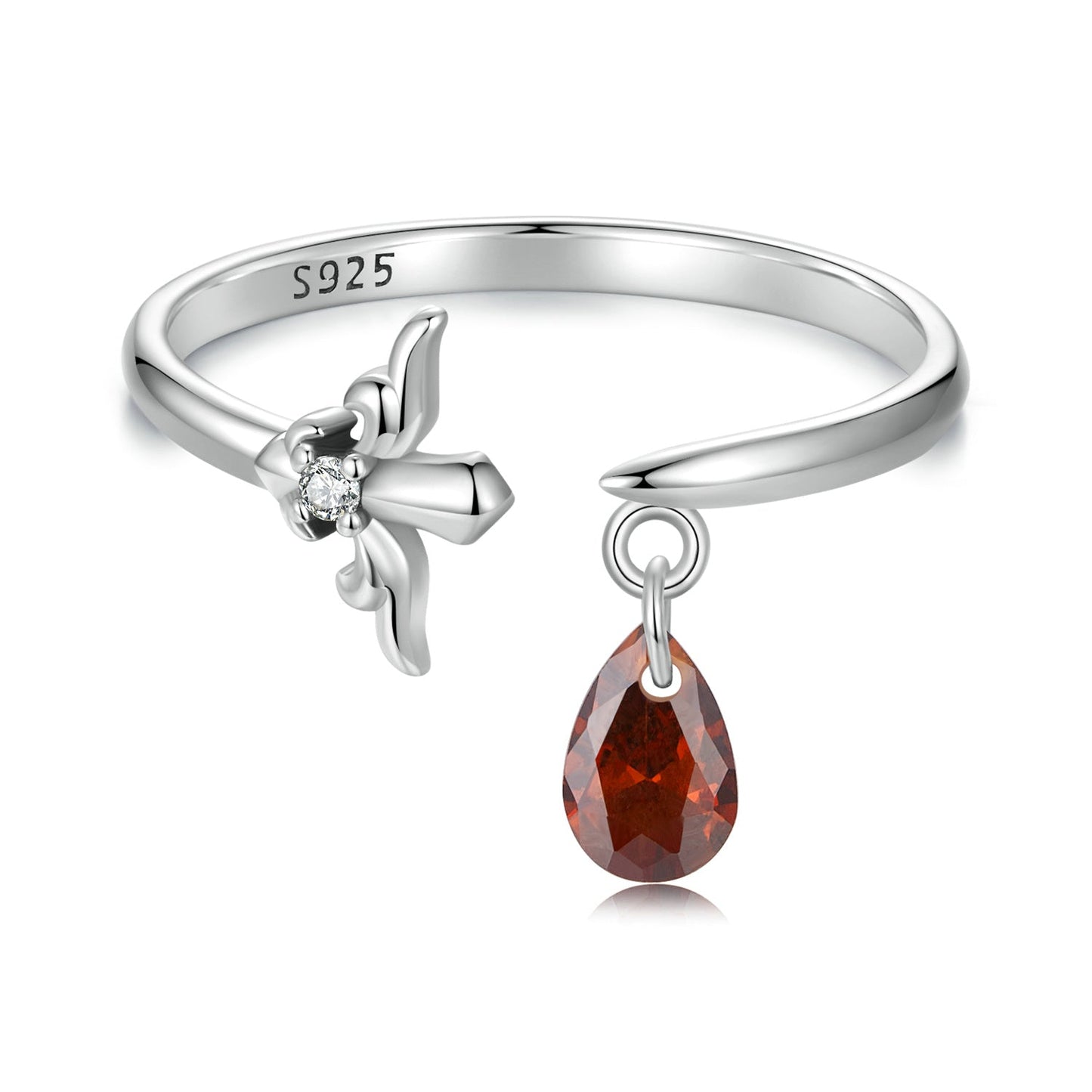 925 Sterling Silver Ring with 0.6 Carat CZ for Women