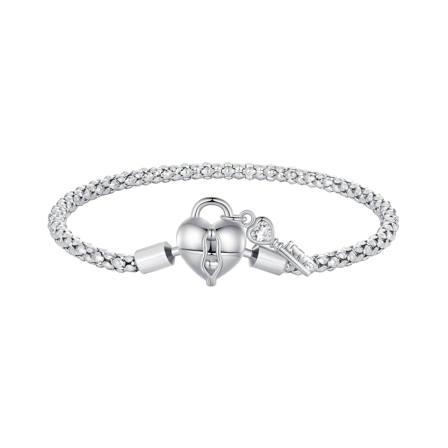 925 Sterling Silver Pavé Setting CZ Bracelet Size 17.0 for Women