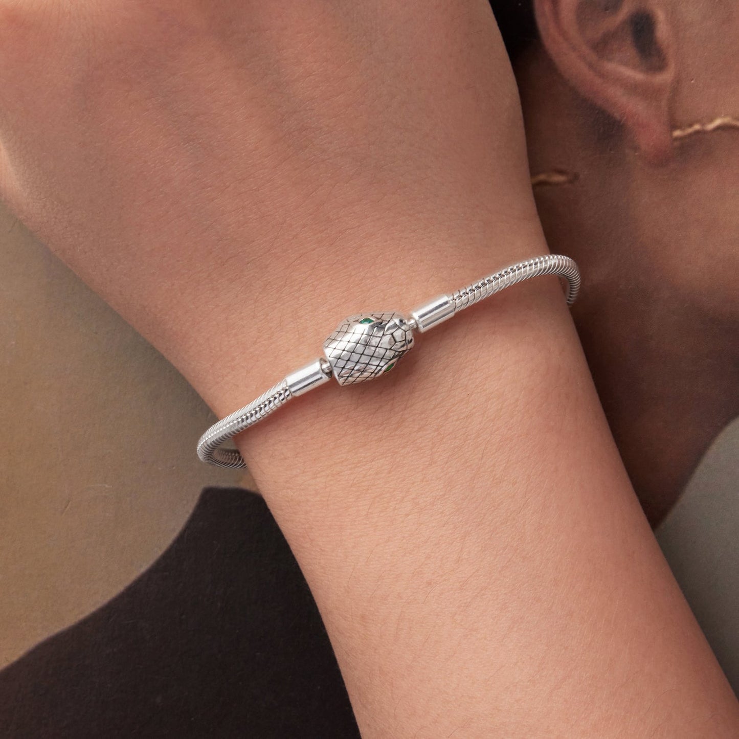 925 Sterling Silver Bracelet with CZ 17cm for Women