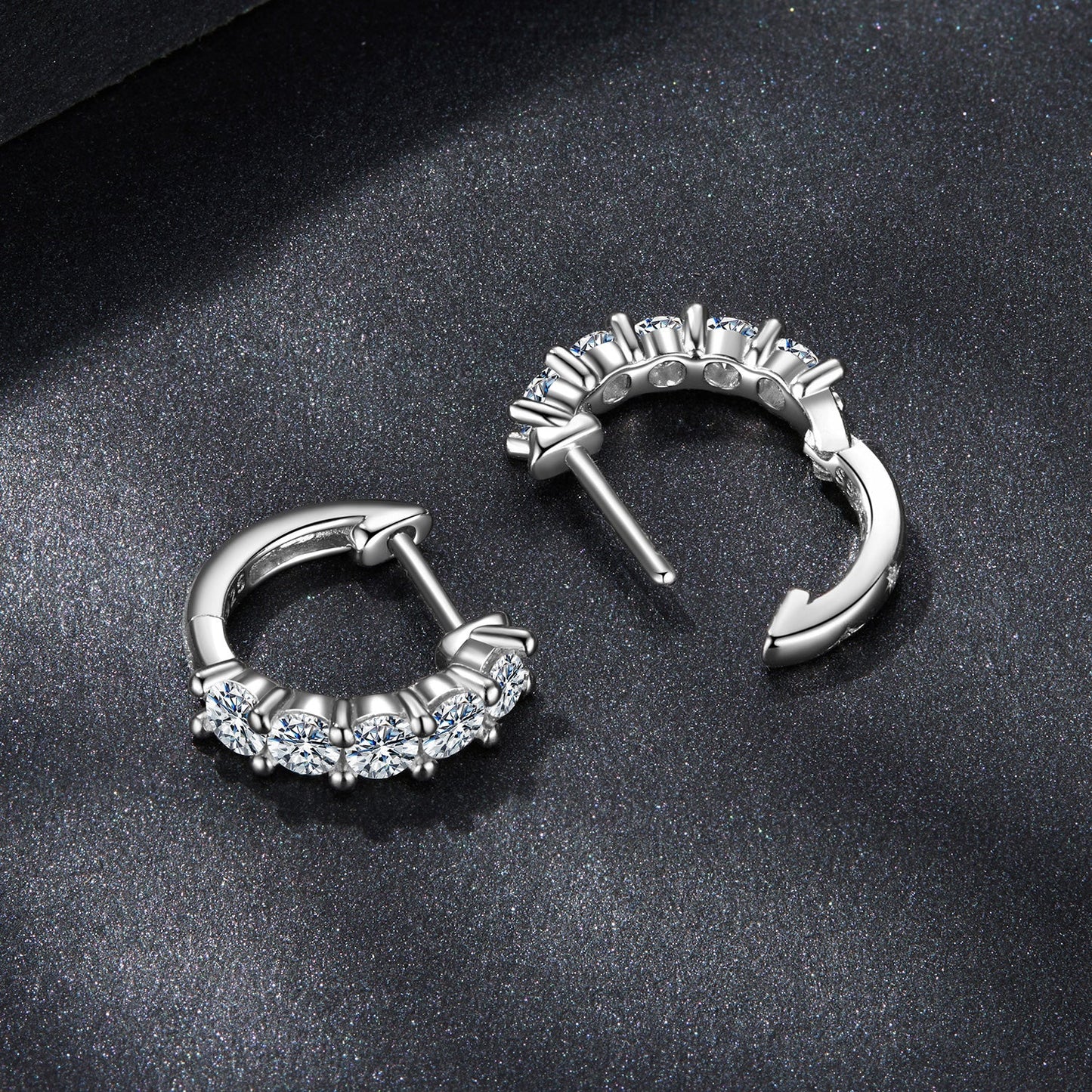 925 Sterling Silver Moissanite Earrings 1.3cm for Women