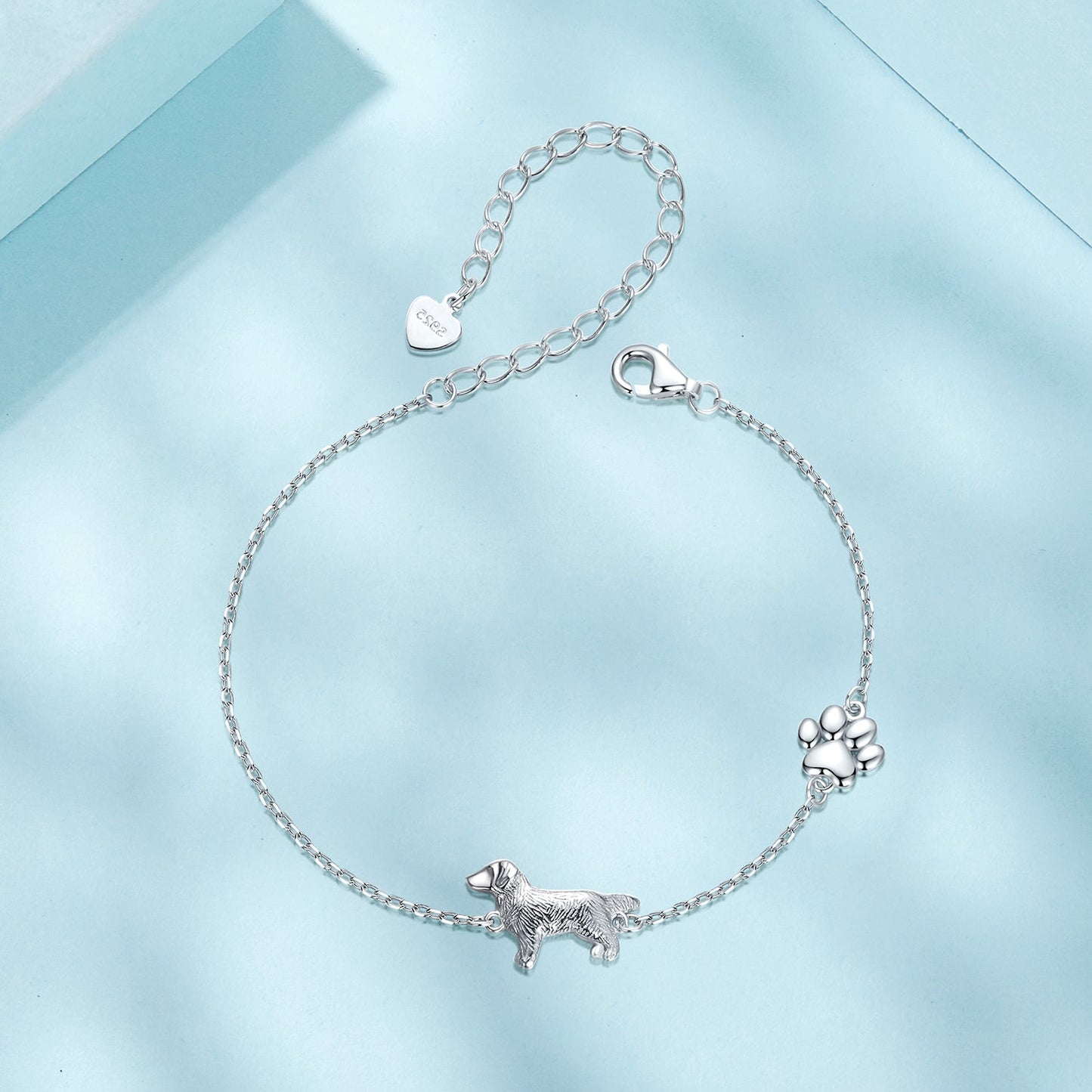 925 Sterling Silver & Plated White Gold Bracelet 15+6cm for Women