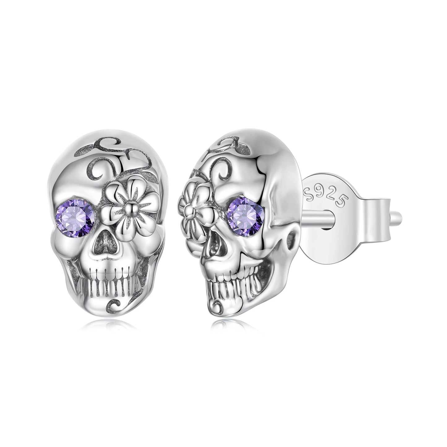 925 Sterling Silver Earrings with Oxidized Finish and CZ Stones