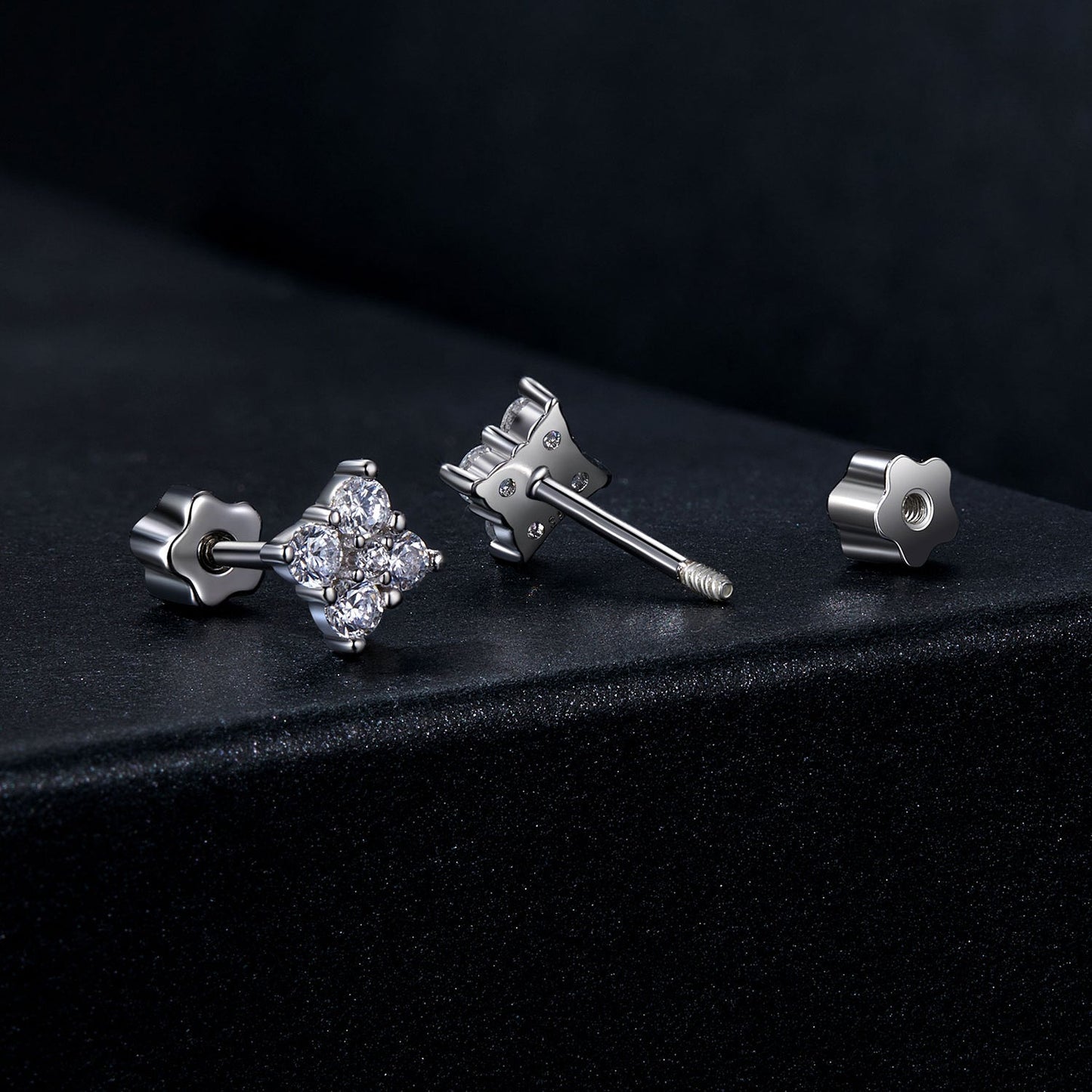 925 Sterling Silver 10mm Moissanite Earrings for Women