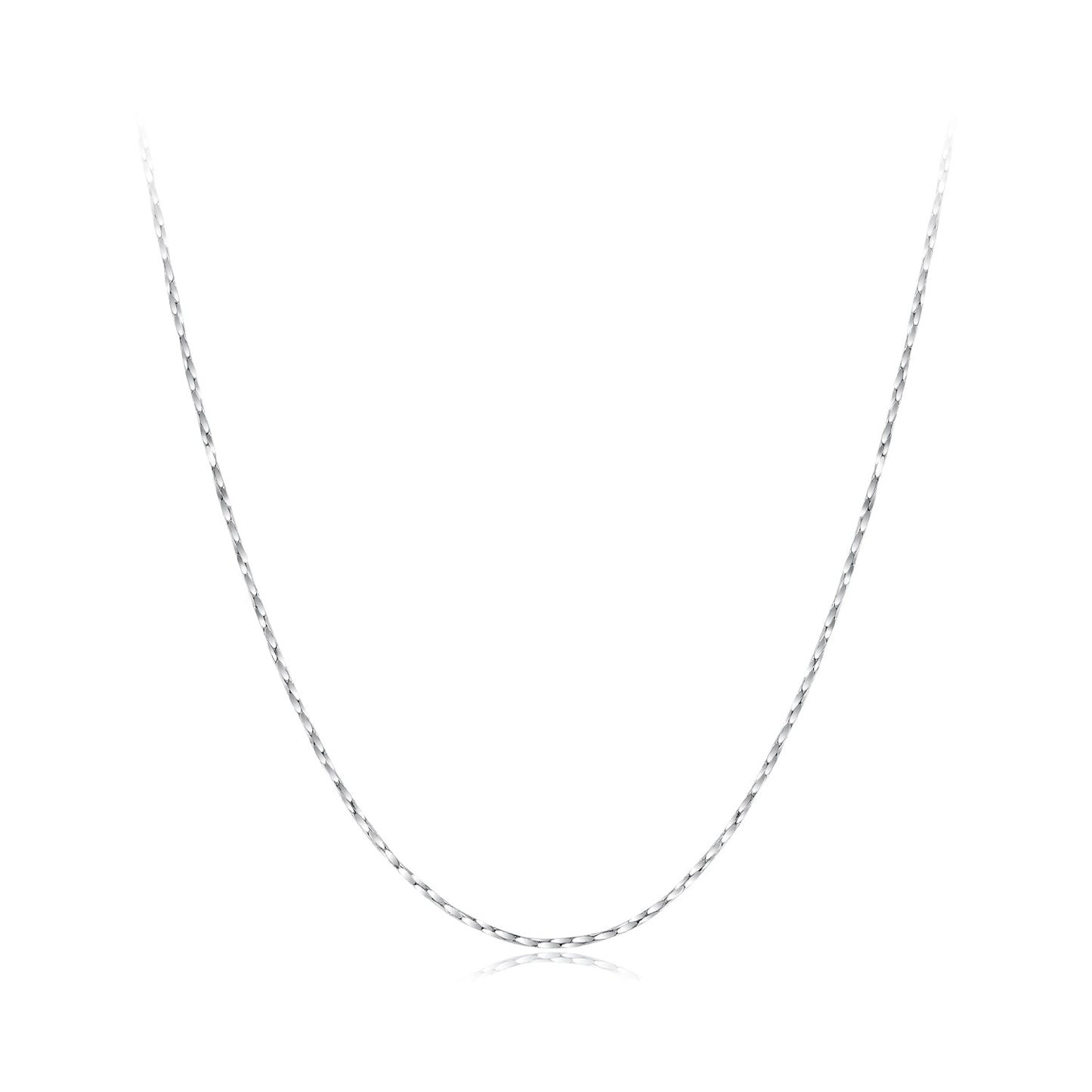 925 Sterling Silver White Gold Plated Necklace 40+5cm for Women