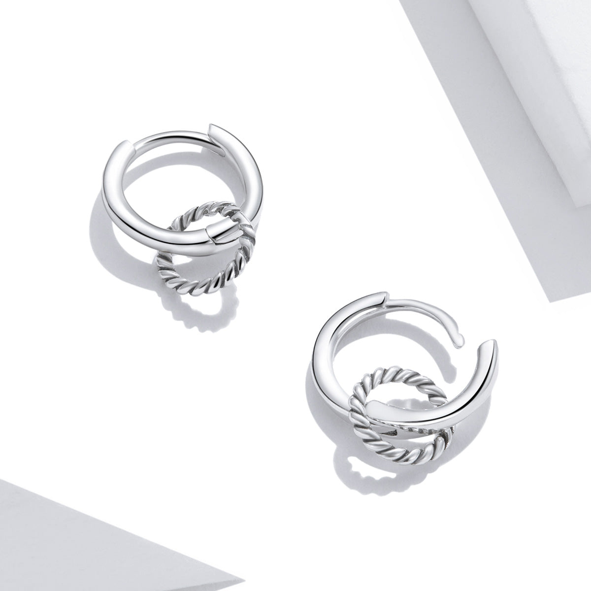 925 Sterling Silver & Oxidized Silver Earrings for Women