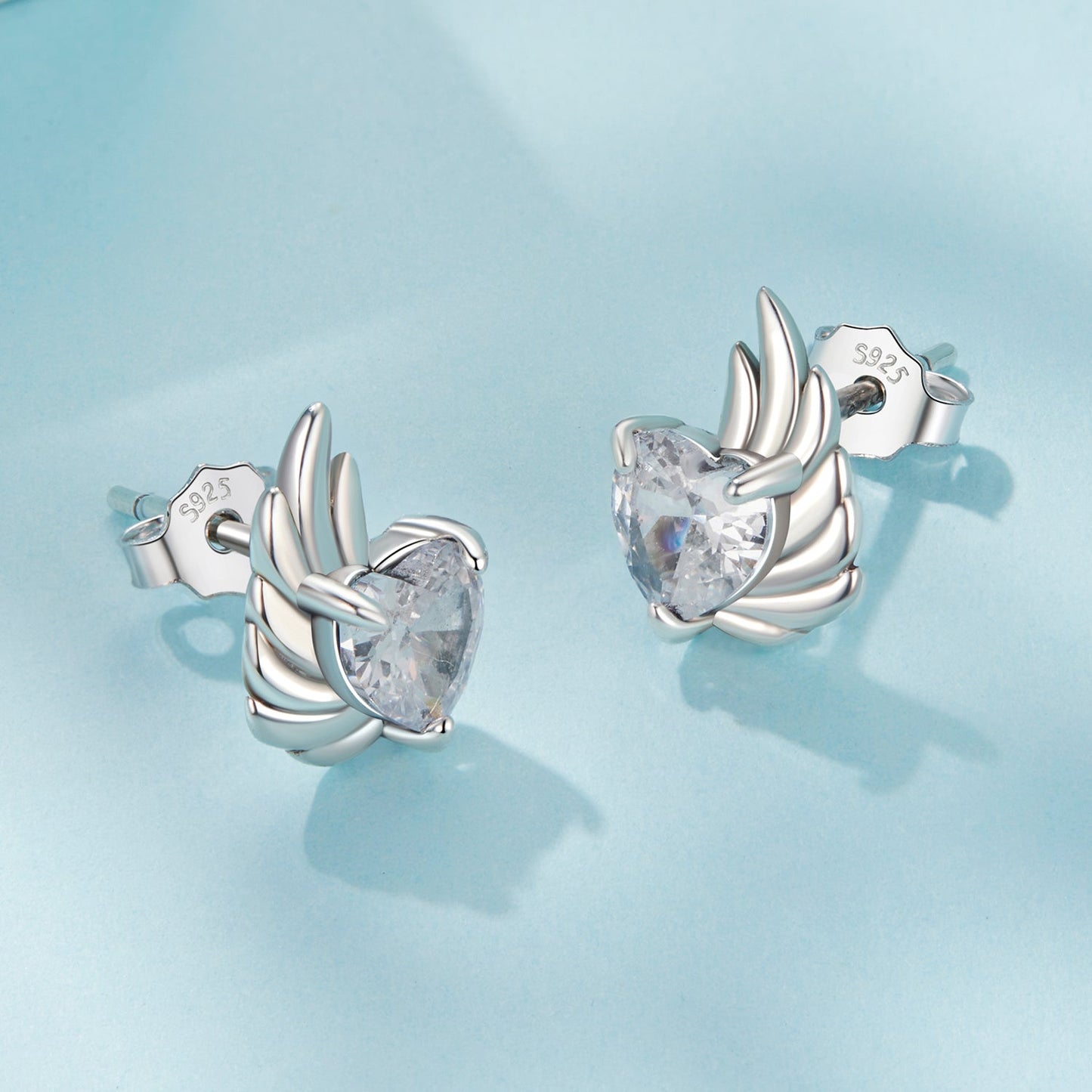 925 Sterling Silver Earrings with Pavé Setting CZ in Oxidized Silver - 1.0*0.7cm