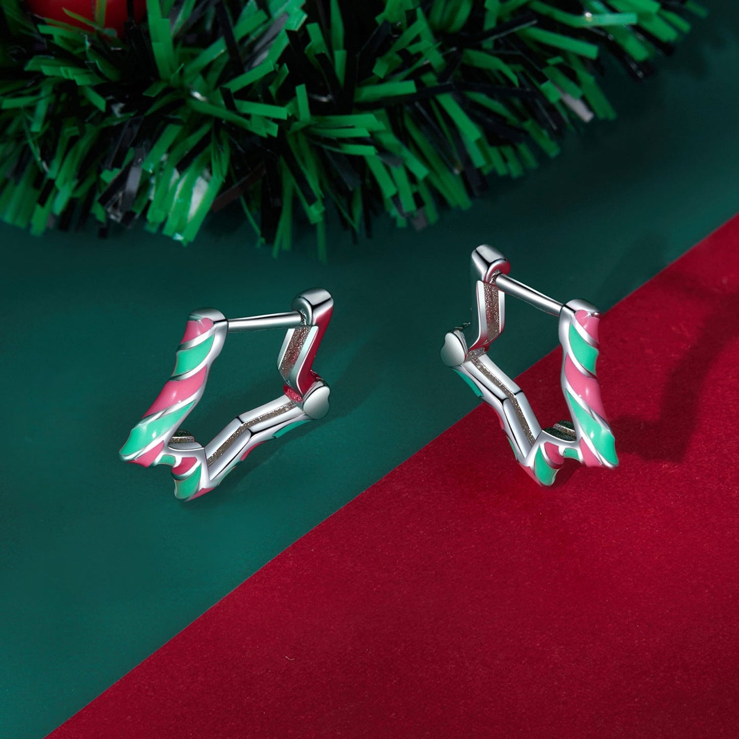 925 Sterling Silver Enamel Plated Platinum Earrings for Women