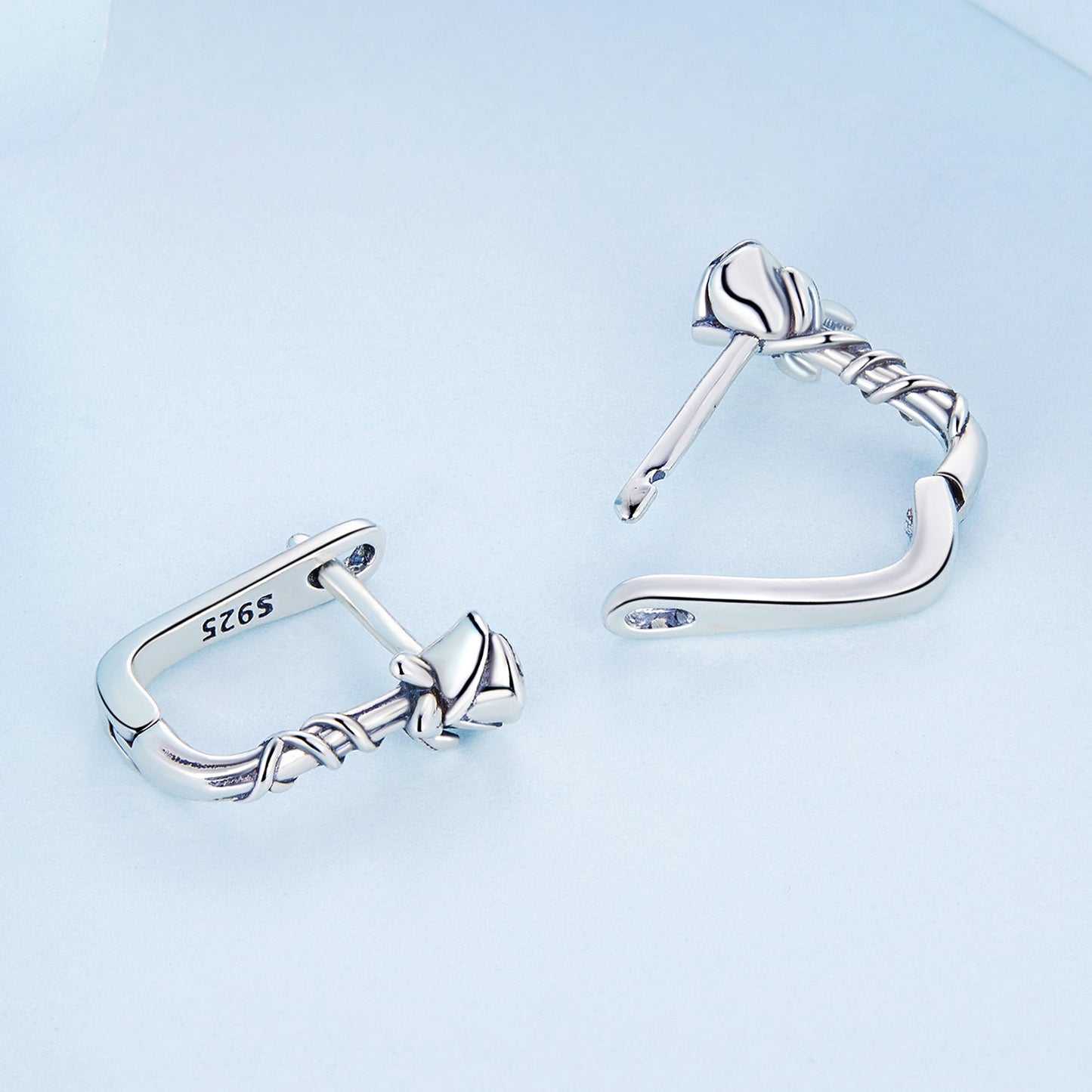 925 Sterling Silver Earrings with Oxidized Finish for Women