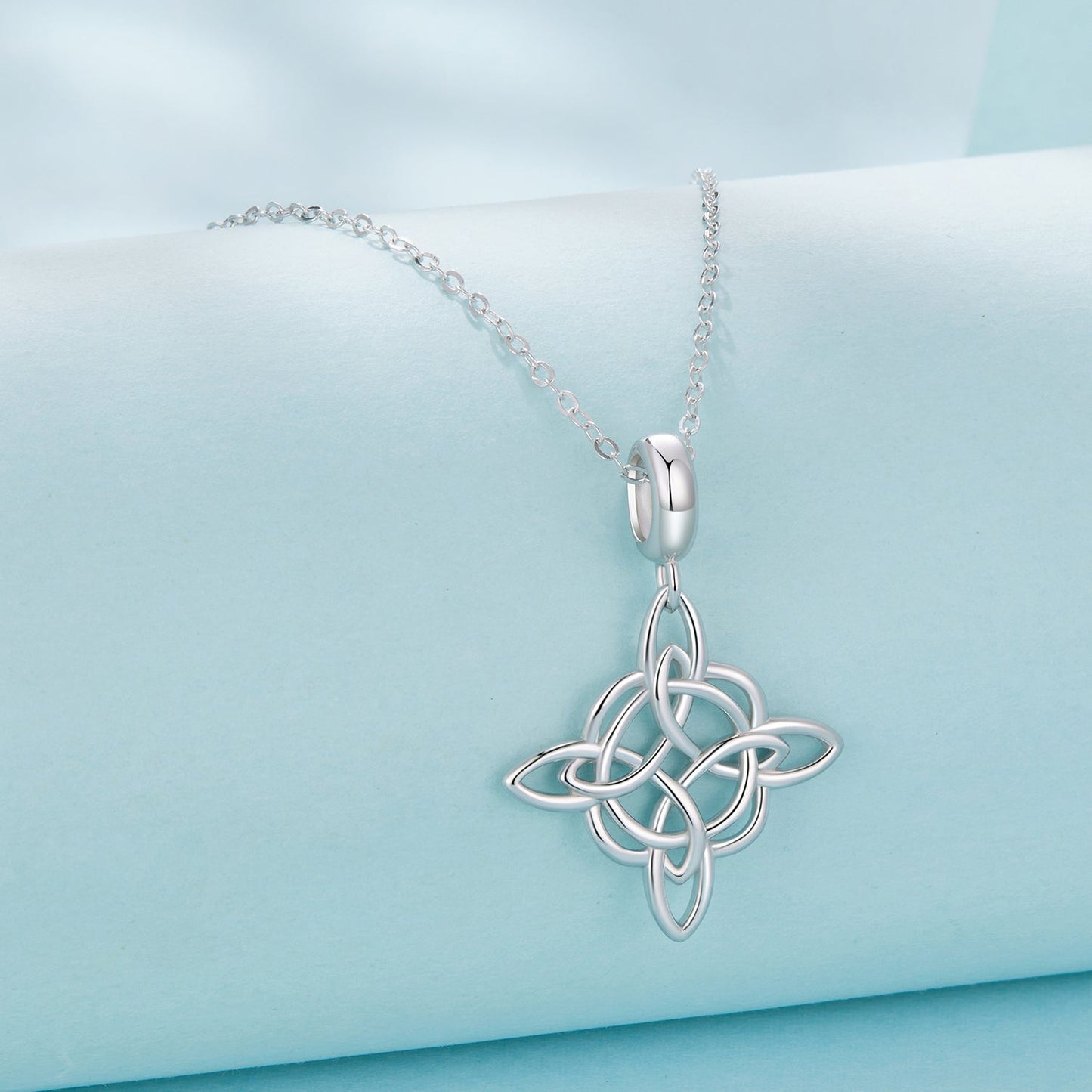 925 Sterling Silver Necklace with White Gold Plating and CZ - 40+5cm for Women