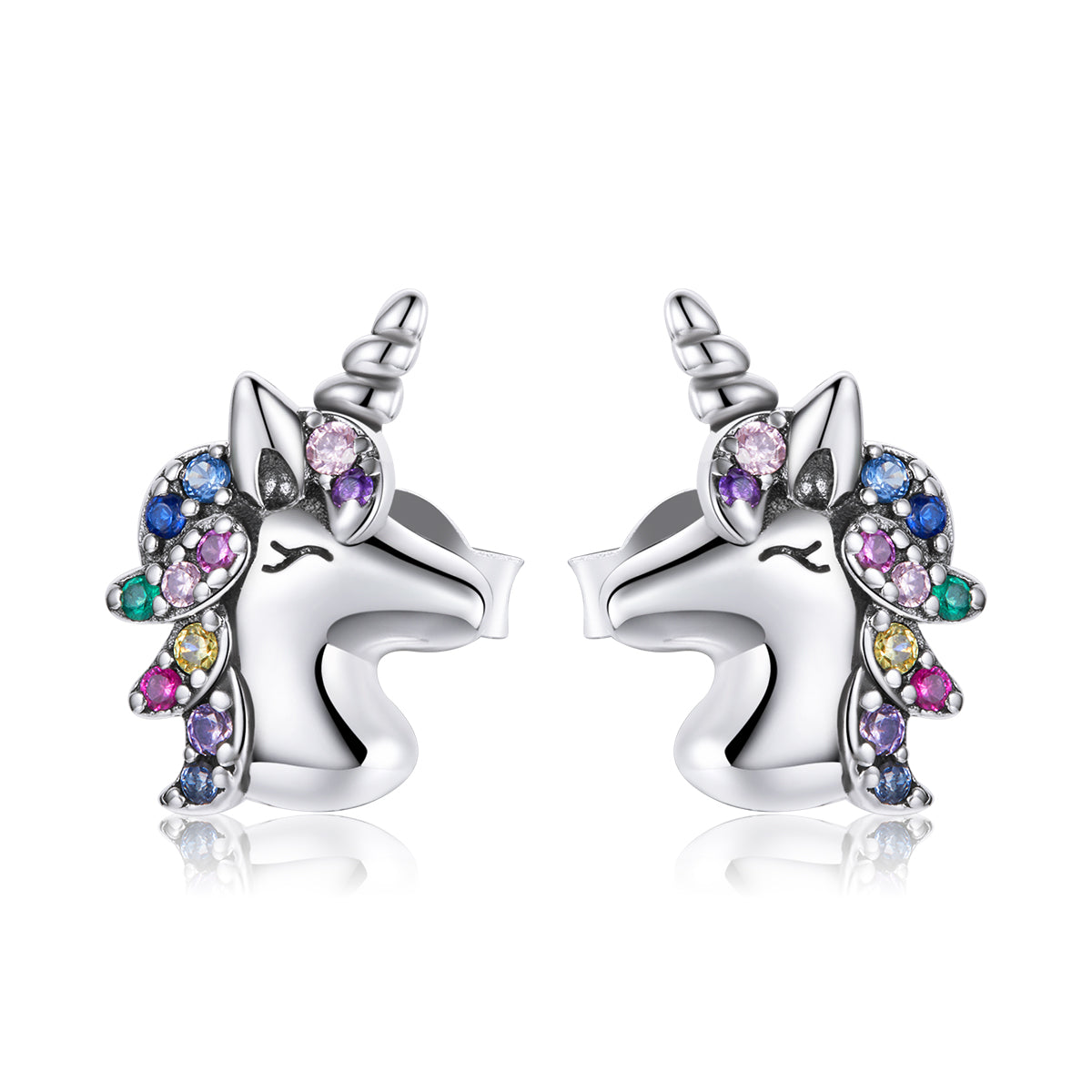 925 Sterling Silver Earrings with Pavé Setting CZ, Oxidized, 1.4x0.9cm for Women