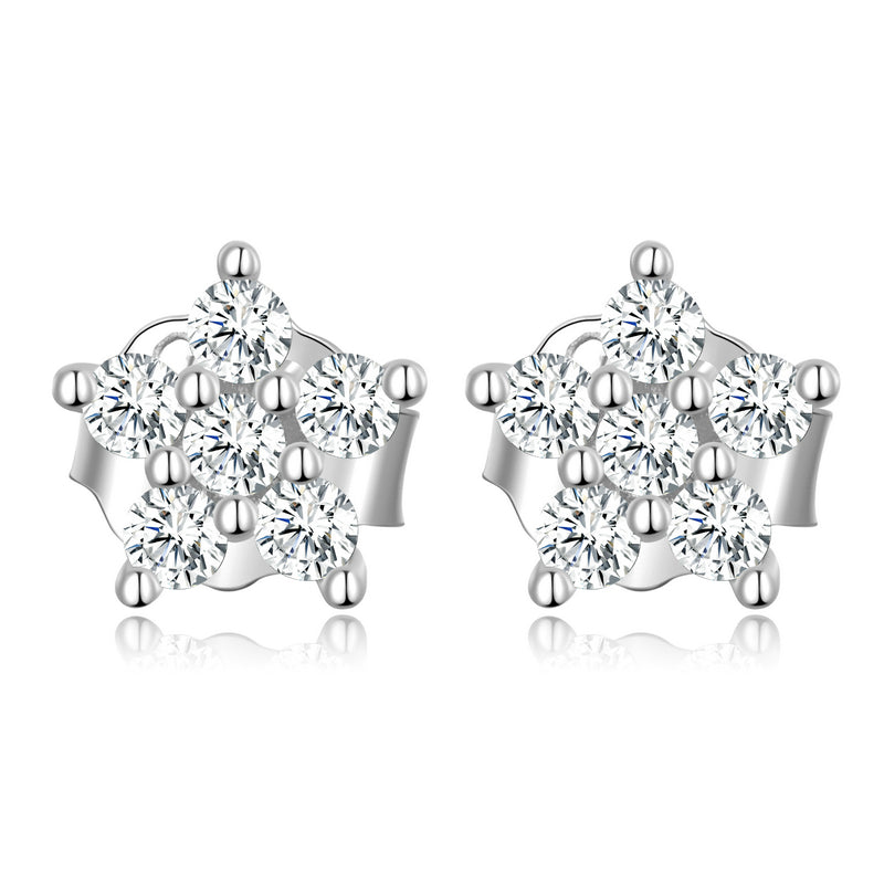 925 Sterling Silver Plated Platinum Pavé Setting CZ Earrings for Women