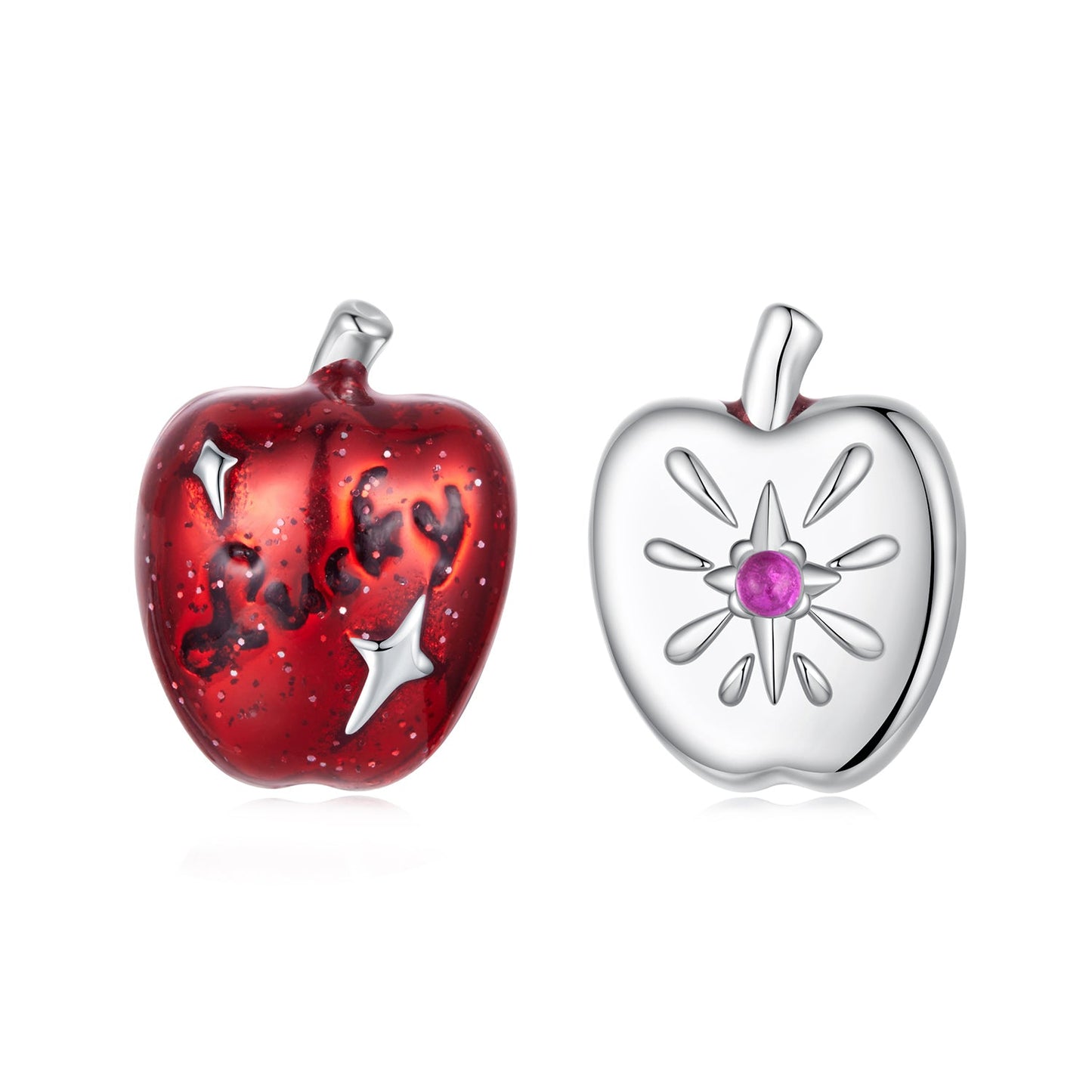 925 Sterling Silver Earrings with Synthetic Spinel & Enamel, 1.1x0.8cm for Women
