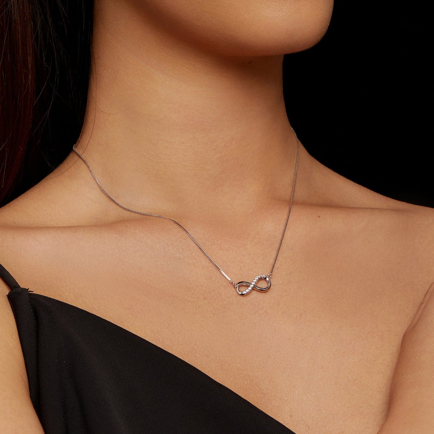 925 Sterling Silver Moissanite 1.5mm Necklace 400+50mm for Women