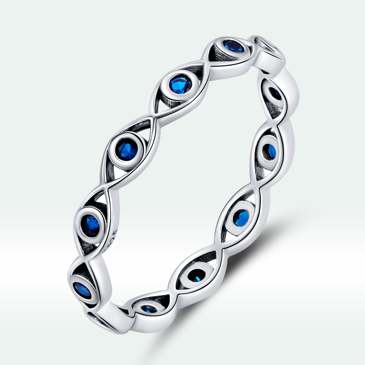925 Sterling Silver Oxidized CZ Pavé Setting Ring Size 6.0 for Women