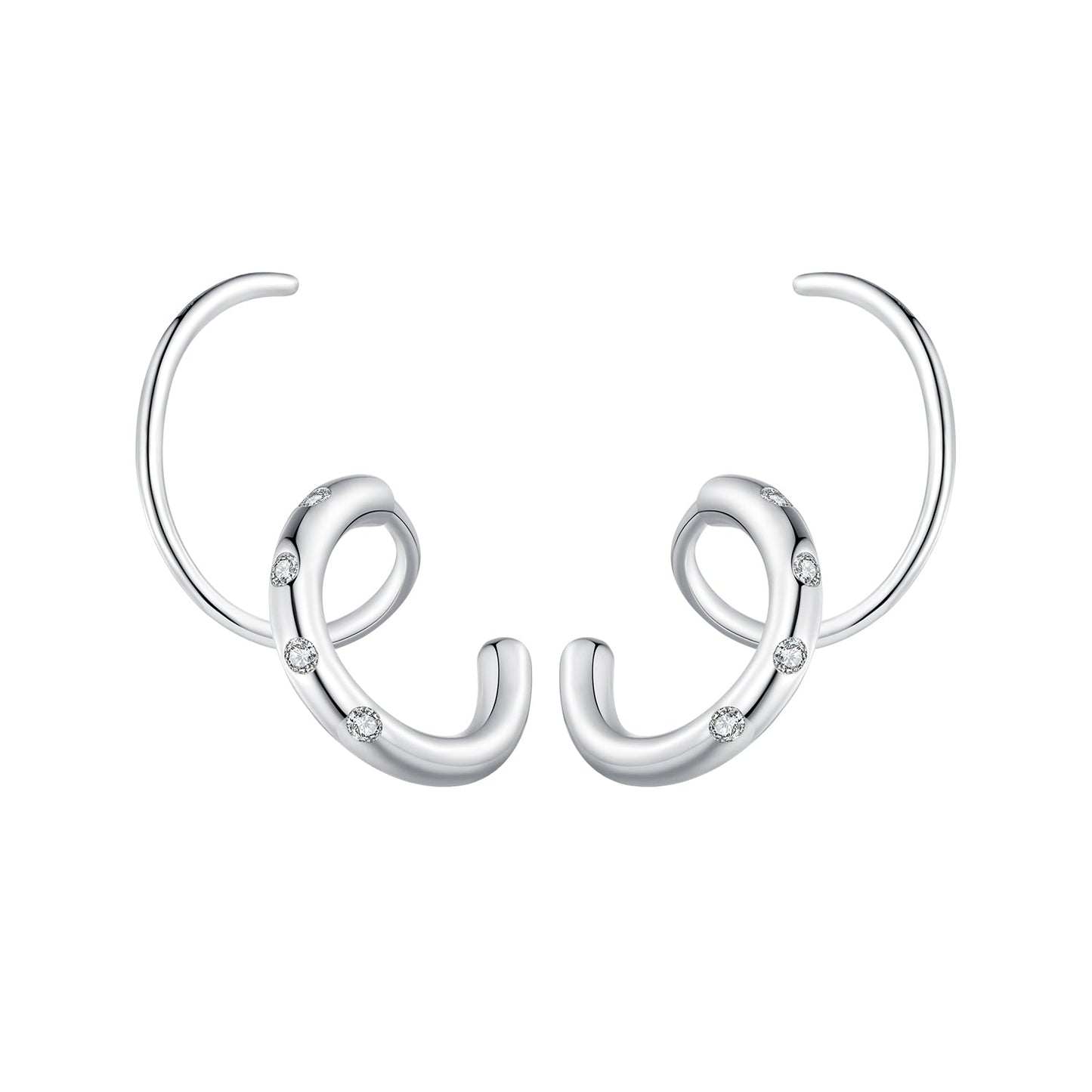 925 Sterling Silver CZ Pavé Earrings for Women