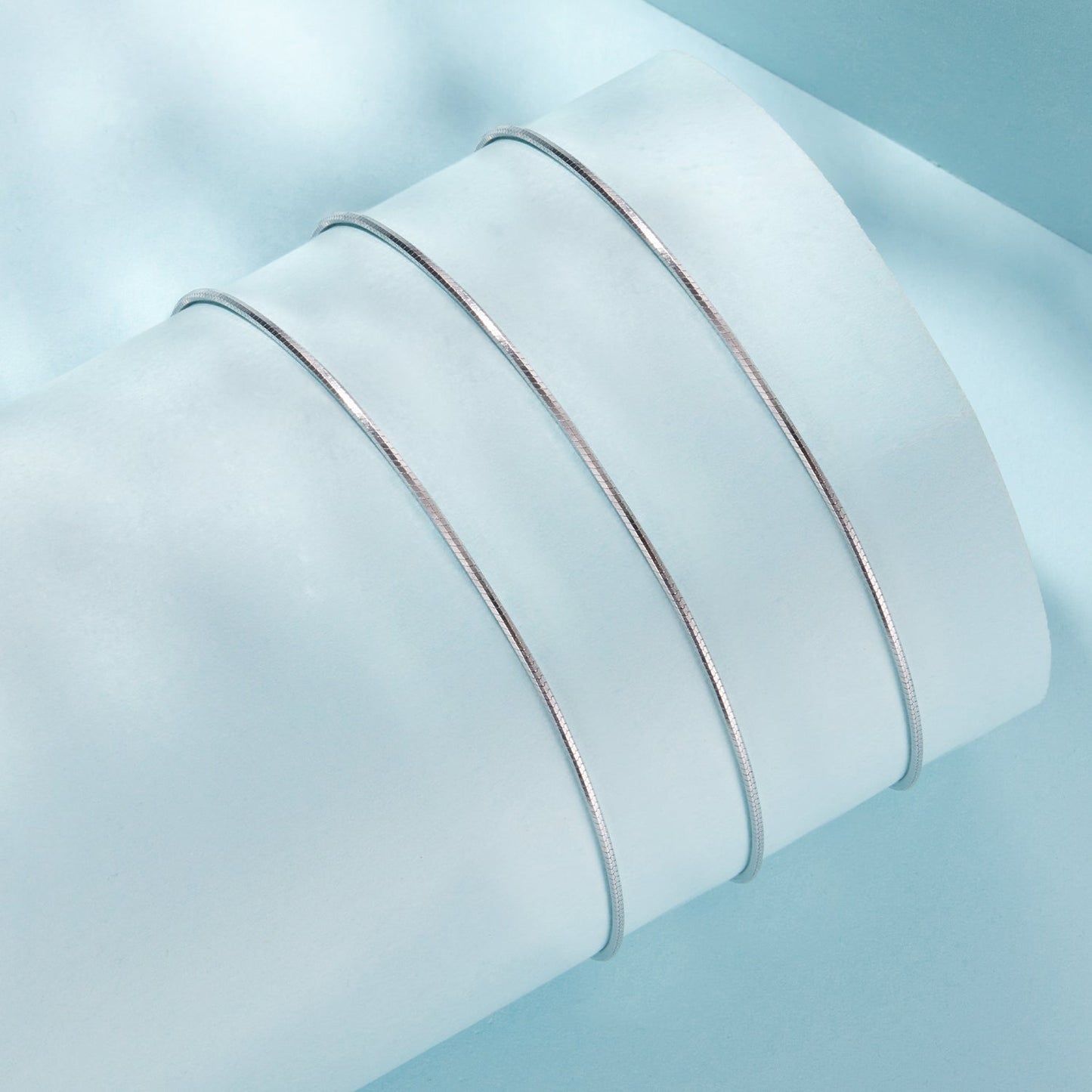 925 Sterling Silver + Plated White Gold 40cm Necklace
