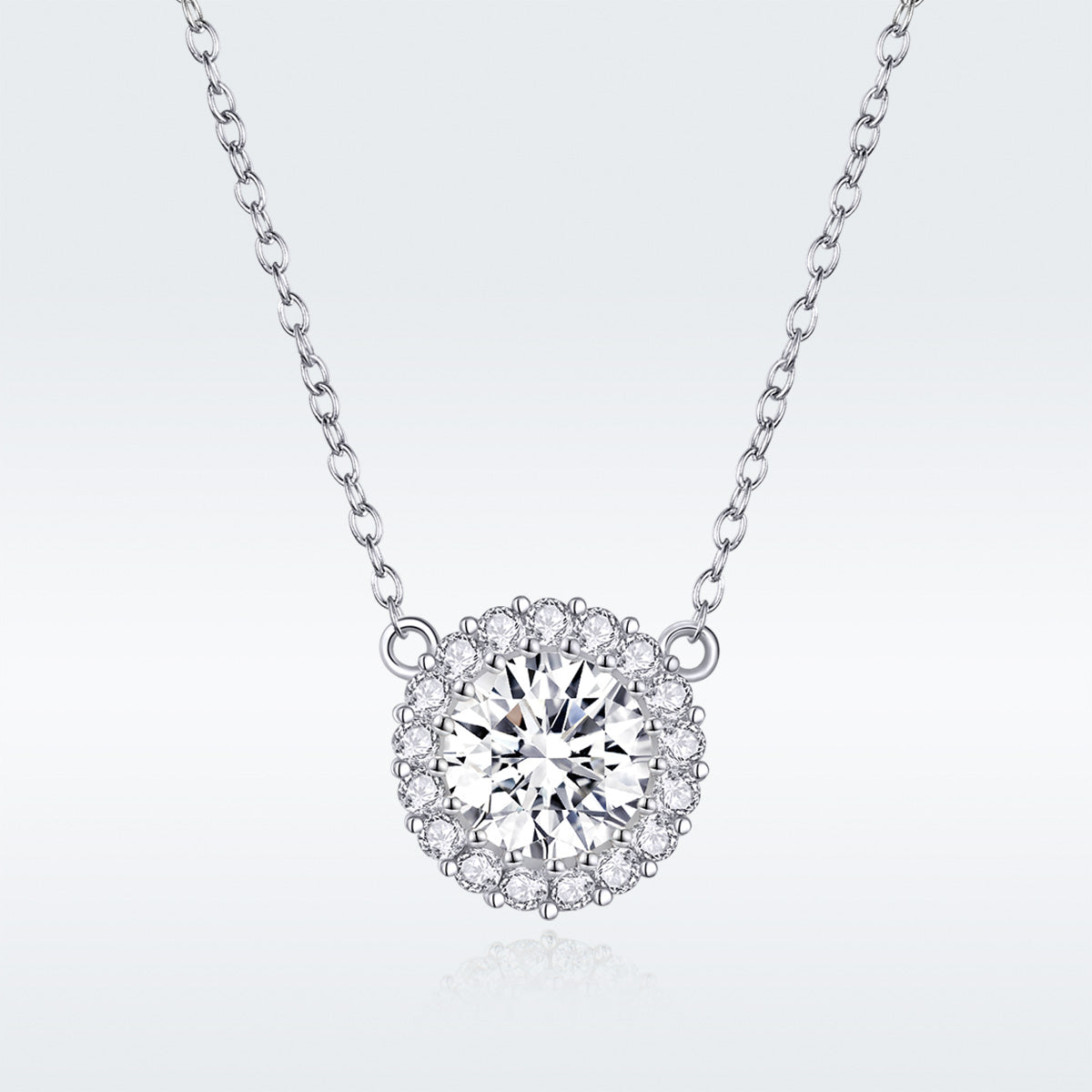 925 Sterling Silver Plated Platinum 49cm Pavé Setting CZ Necklace for Women