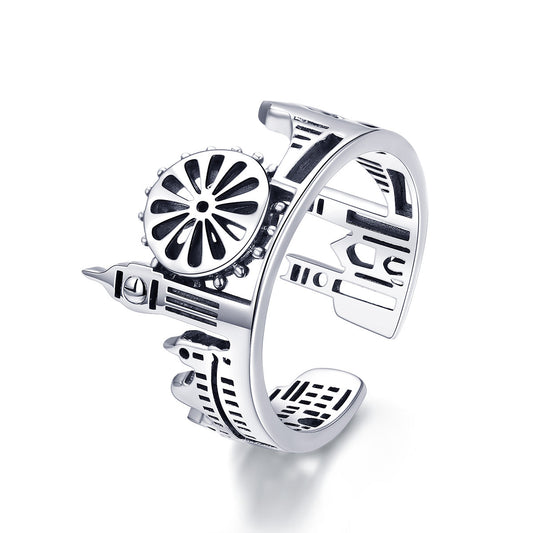 S925 Sterling Silver 1.2 cm Wide Ring