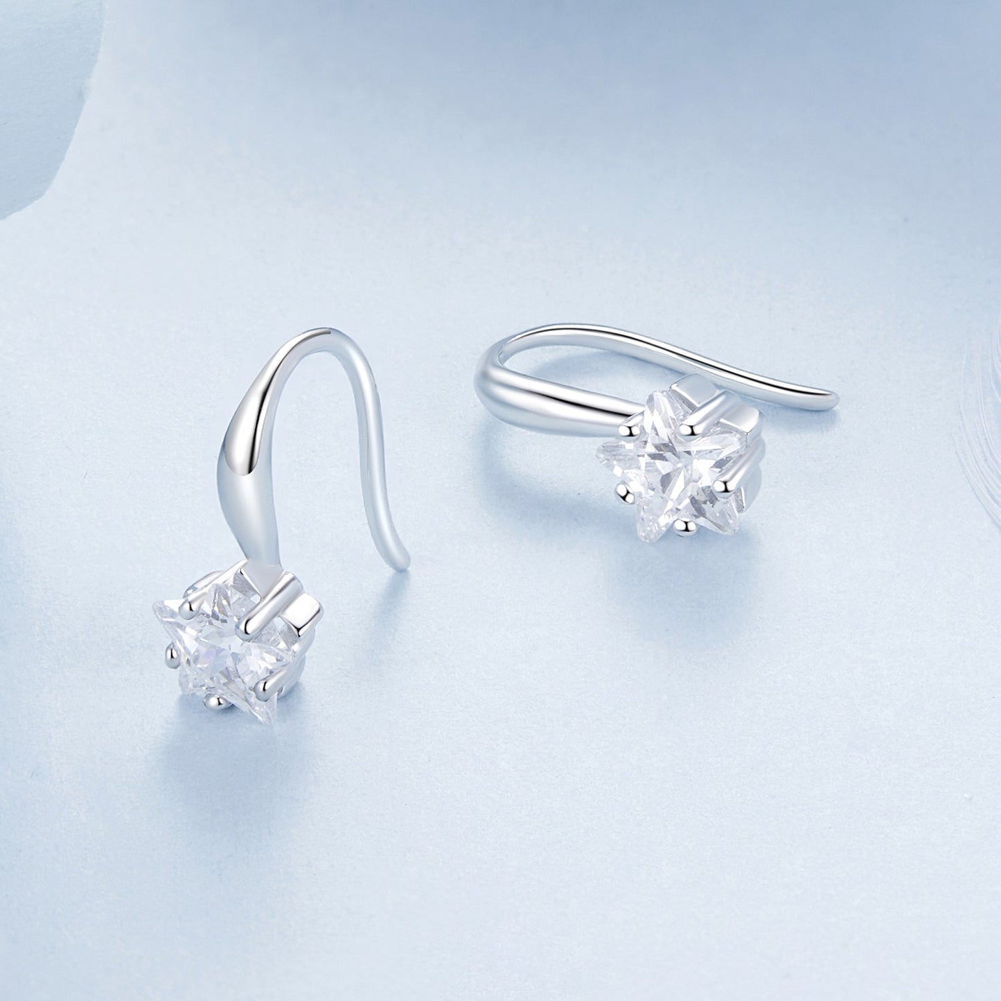 925 Sterling Silver Earrings with Pave Setting CZ 12*5mm for Women