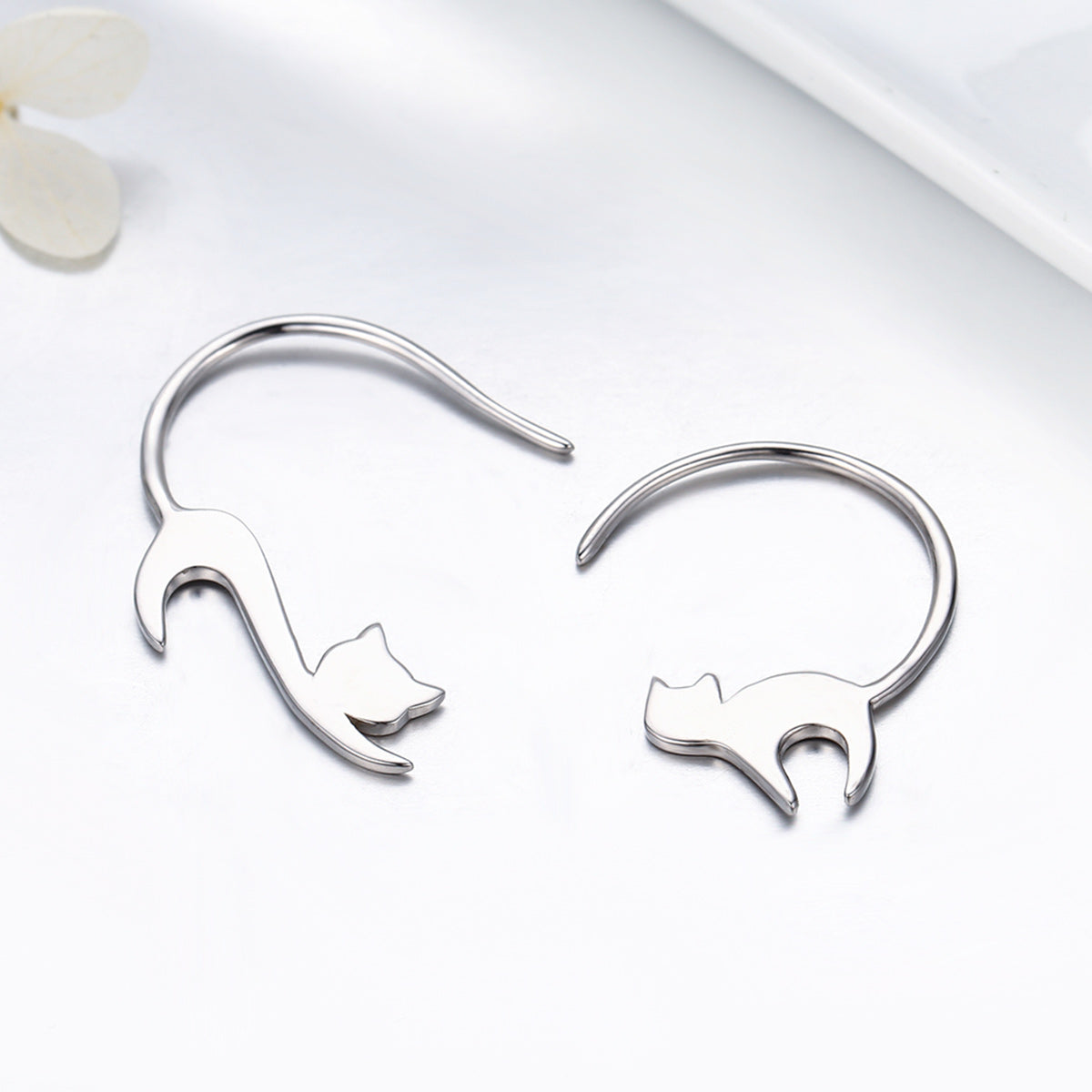 925 Sterling Silver Earrings for Women - 3*2.5cm, Platinum Plated