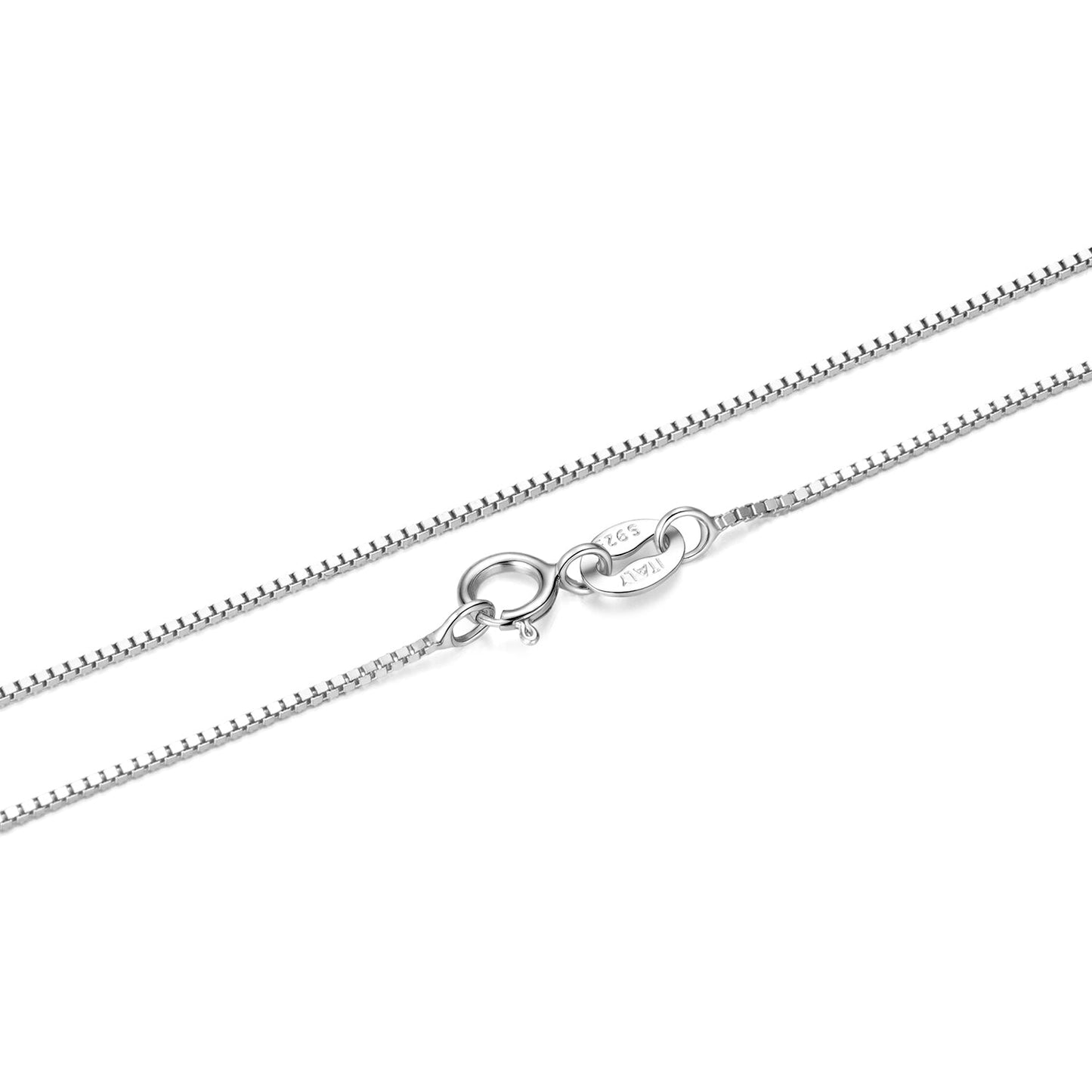 925 Sterling Silver + Plated White Gold Necklace 40cm for Women
