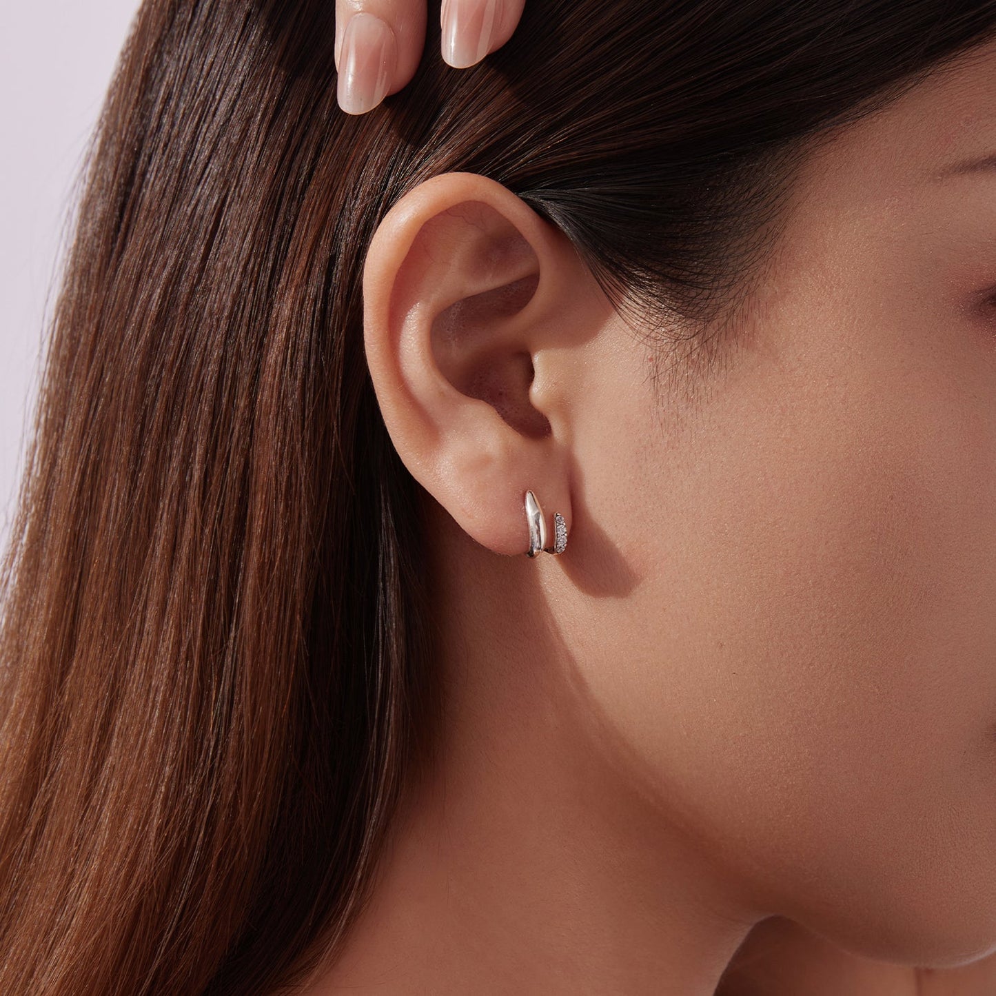 925 Sterling Silver Earrings with Pavé Setting CZ