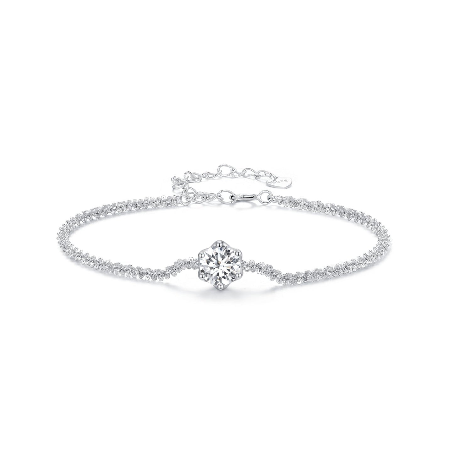 925 Sterling Silver 1 Carat Moissanite Bracelet for Women