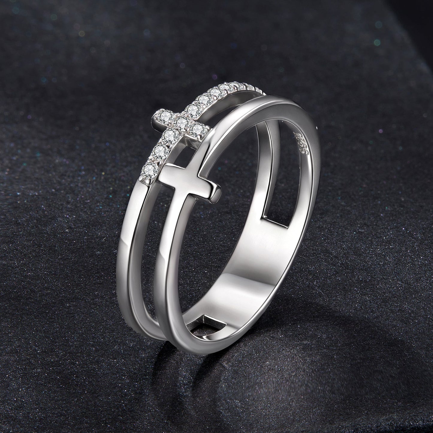 925 Sterling Silver Moissanite Engagement Ring for Women Size 6