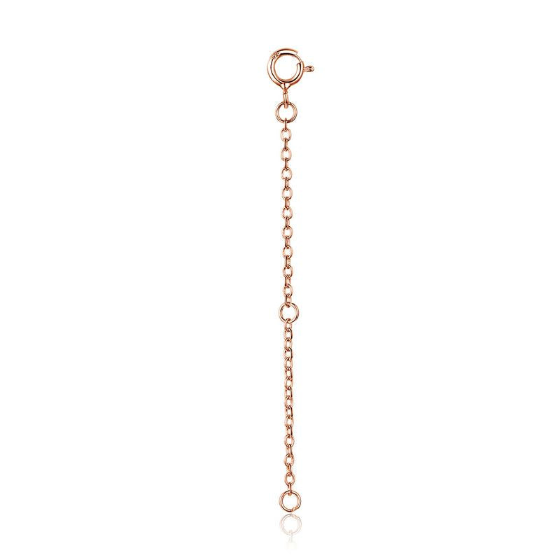 925 Sterling Silver + Plated Platinum 10cm Extension Chain Necklace