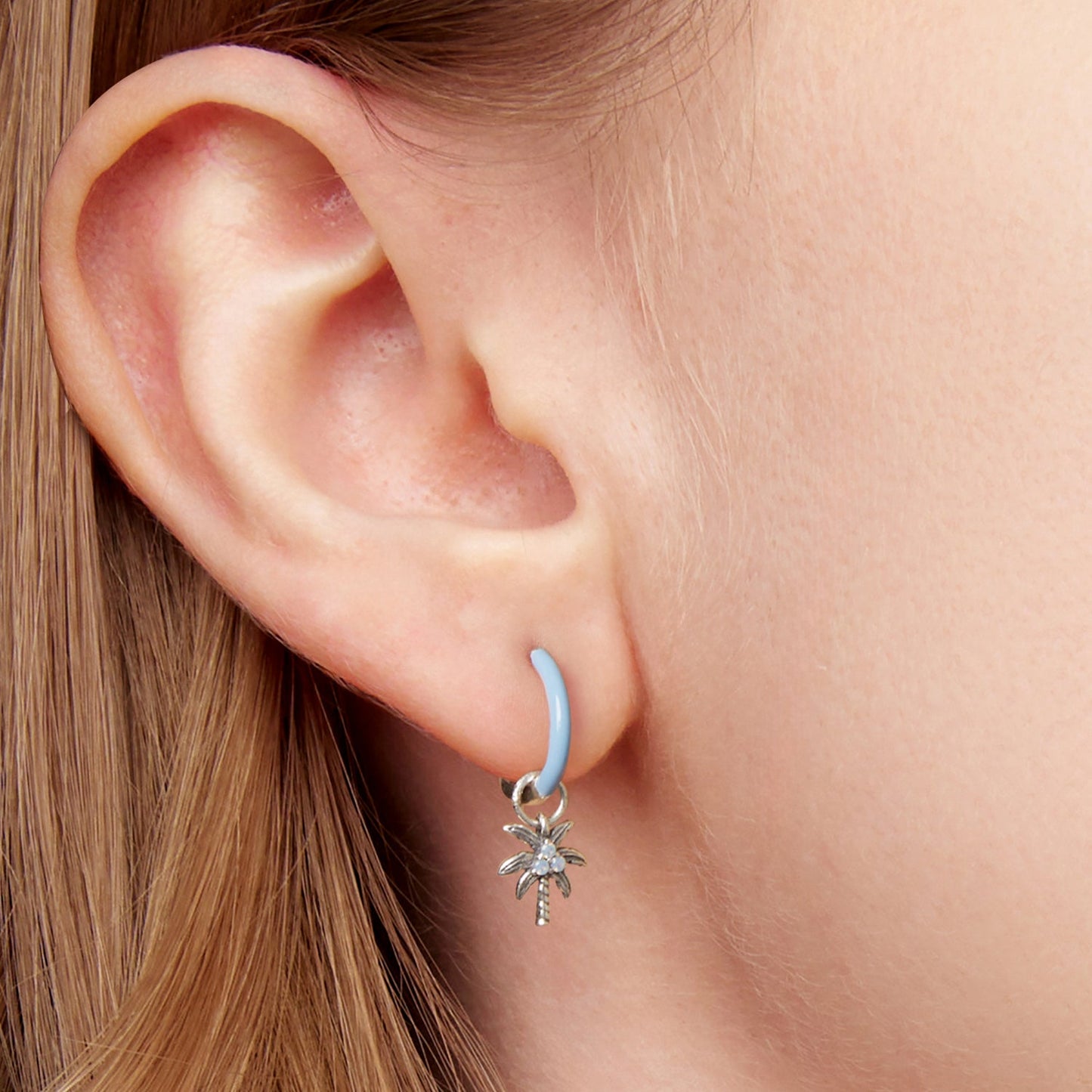 925 Sterling Silver Earrings with Nano Opal Stone and Enamel, Oxidized Finish