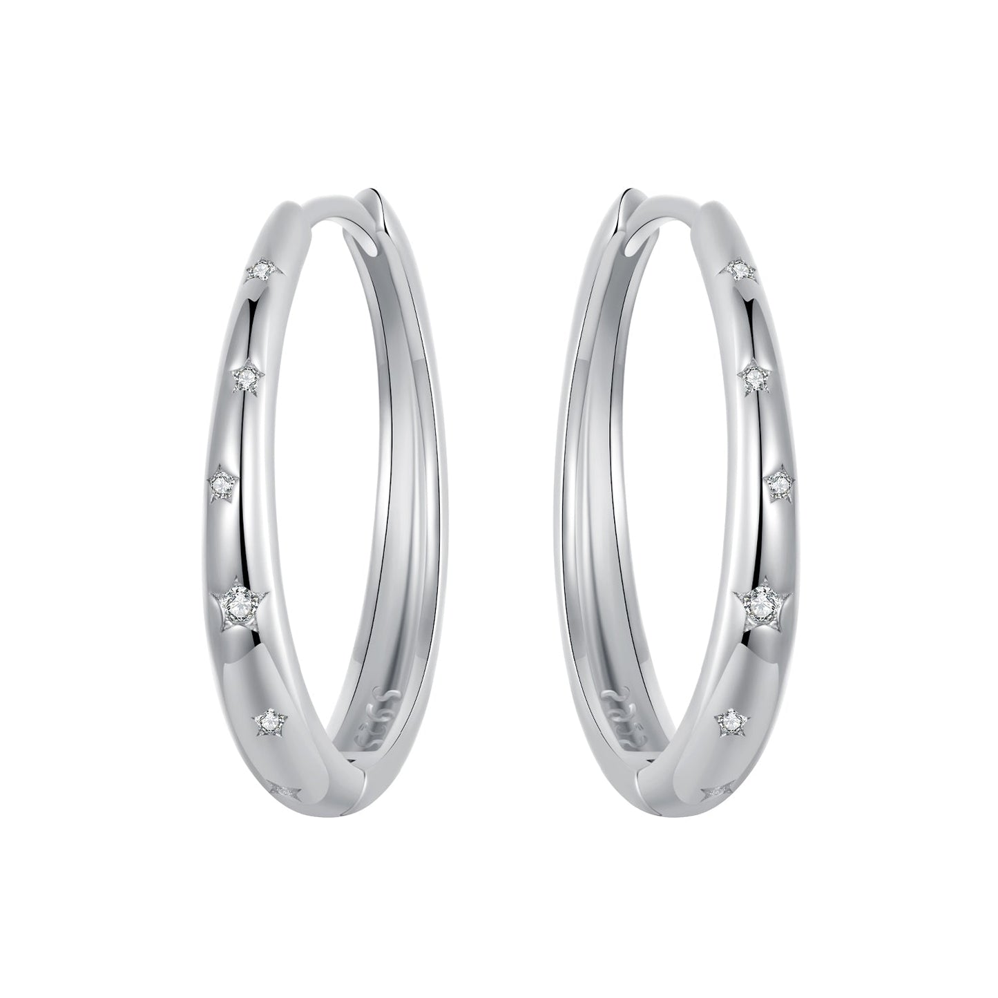 925 Sterling Silver Earrings with Pavé Setting CZ for Women