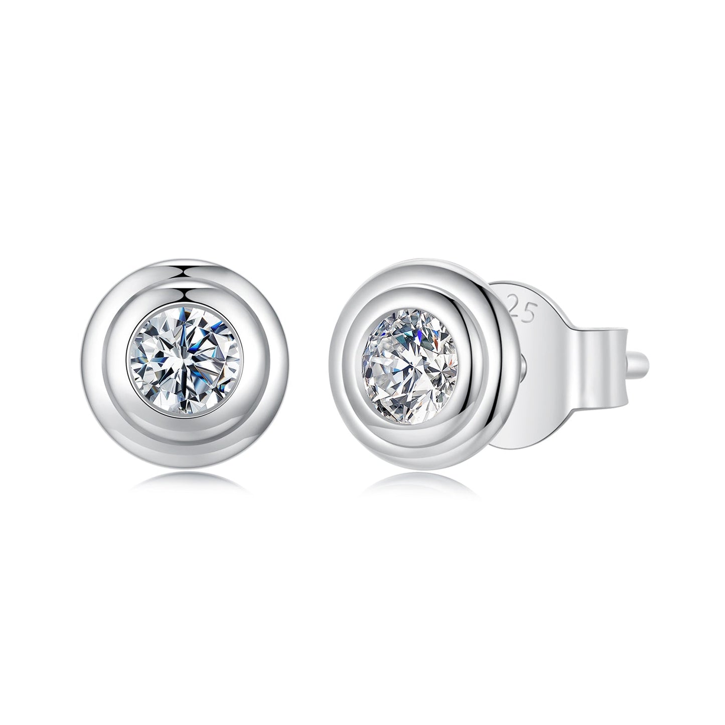 925 Sterling Silver 0.1 Carat Genuine Moissanite Earrings for Women