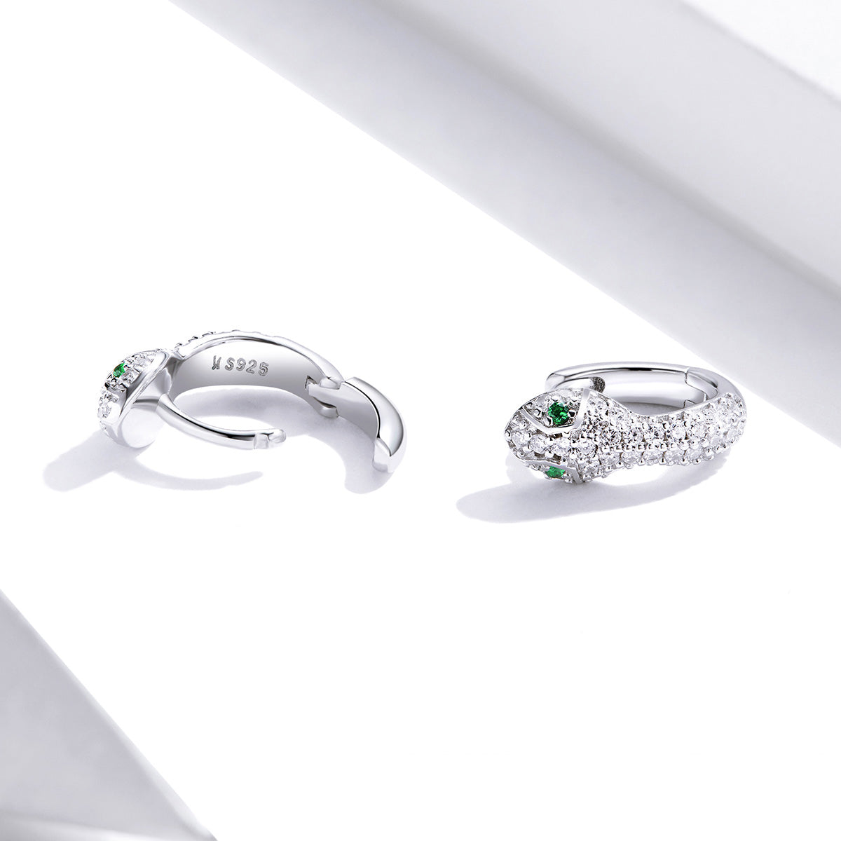 925 Sterling Silver Earrings with Plated Platinum and CZ for Women